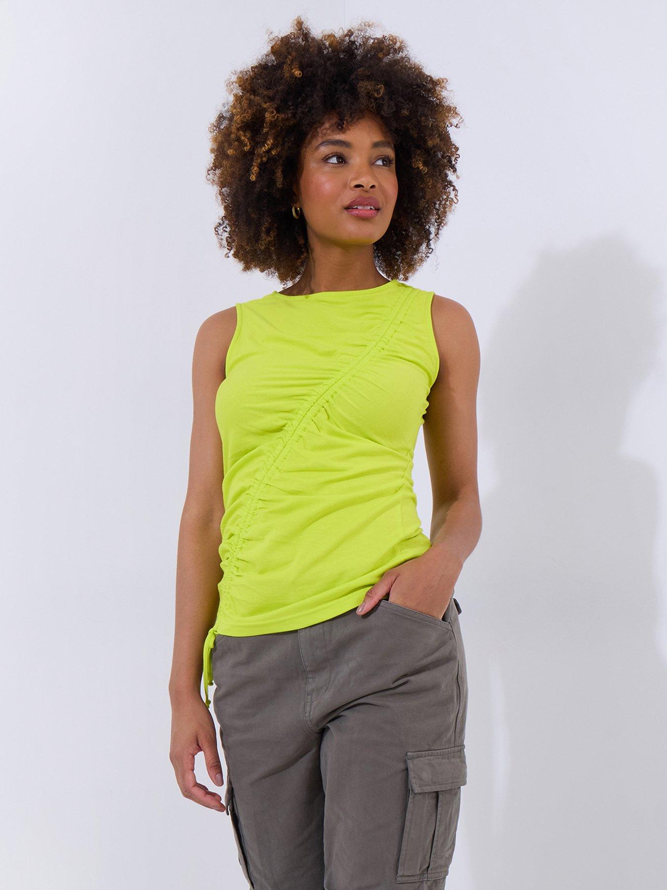  image of joe-browns-summer-brights-ruched-vest-lime