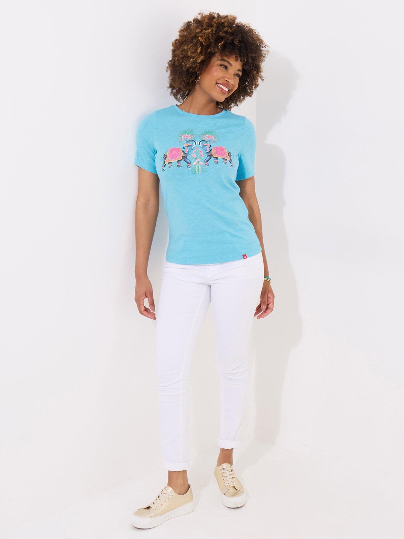  image of joe-browns-majestic-elephants-graphic-tee-blue