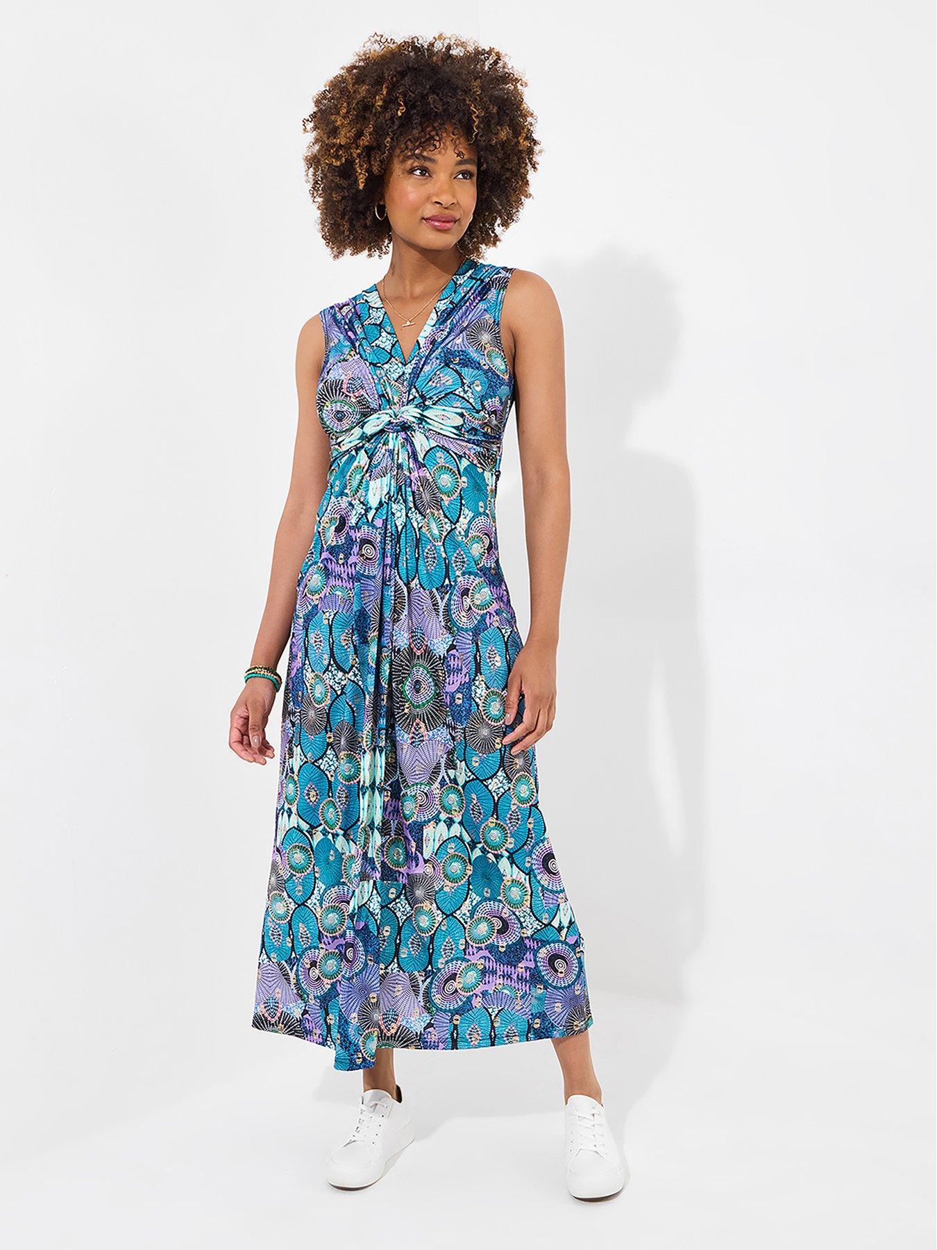 undefined Marnie Printed Jersey Dress - Blue