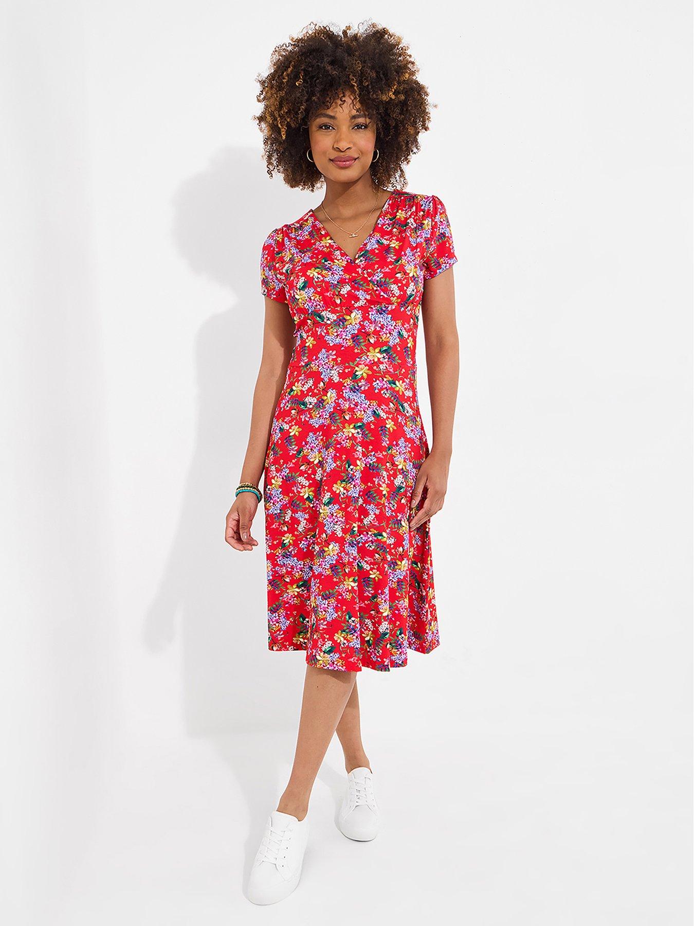 image of joe-browns-rosaline-floral-jersey-dress-red