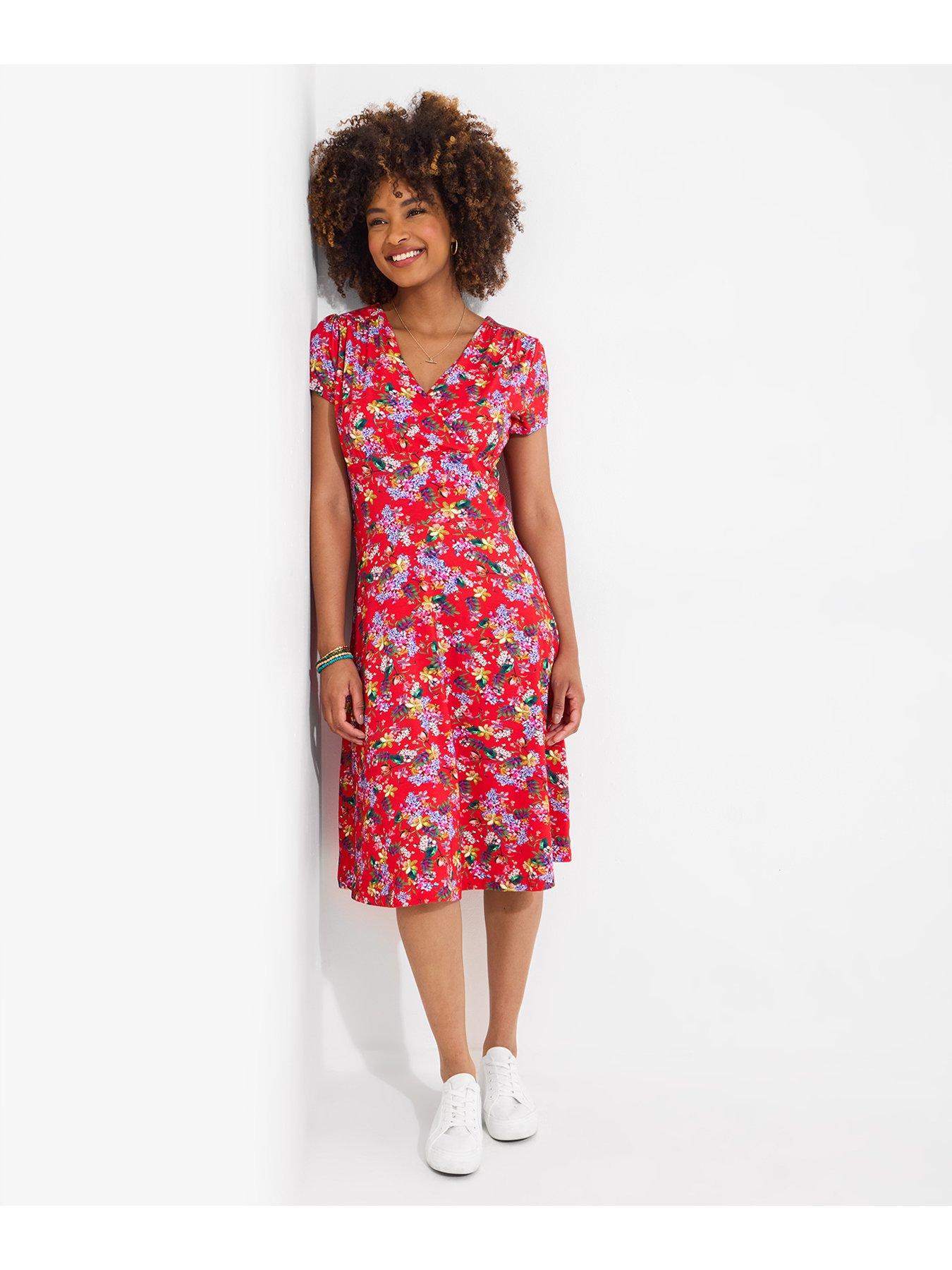  image of joe-browns-rosaline-floral-jersey-dress-red