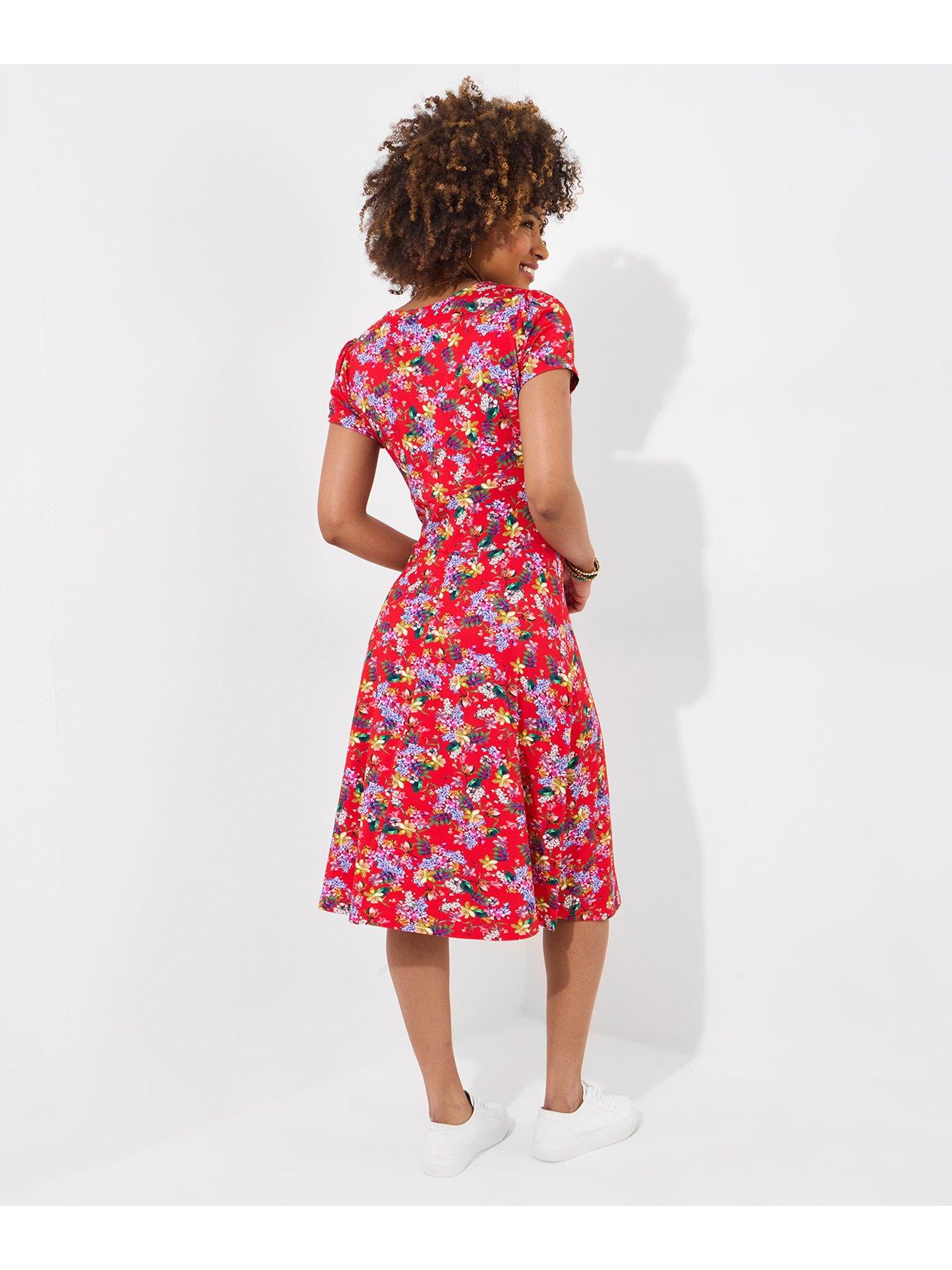  image of joe-browns-rosaline-floral-jersey-dress-red