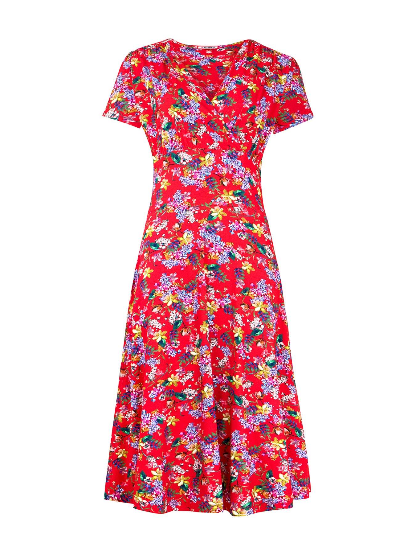  image of joe-browns-rosaline-floral-jersey-dress-red