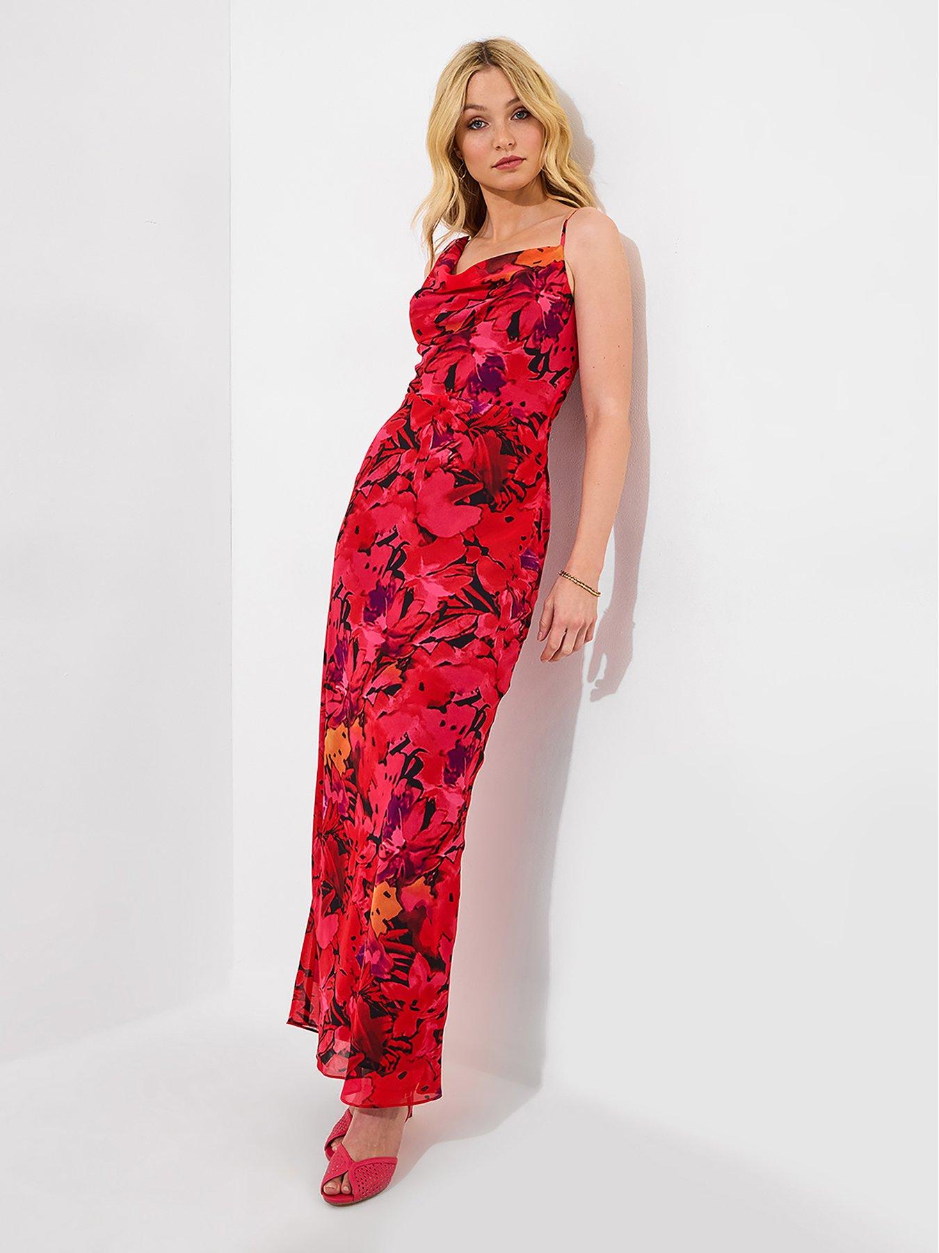 undefined Avril Printed Maxi Dress - Red