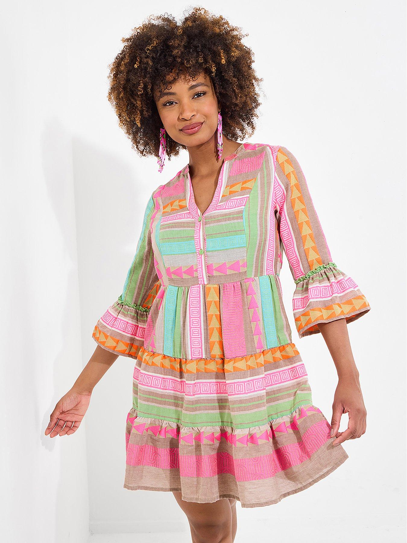 joe-browns-summer-is-here-jacquard-tunic-dress-pink