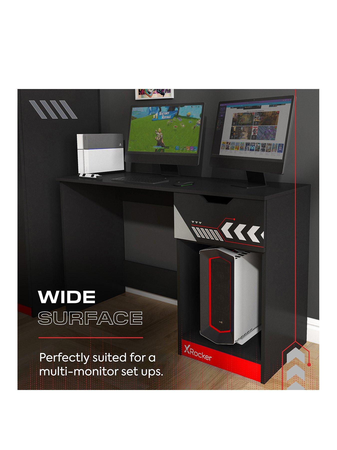 Image 3 of 7 of X Rocker Octane Gaming Desk with Drawer - Red