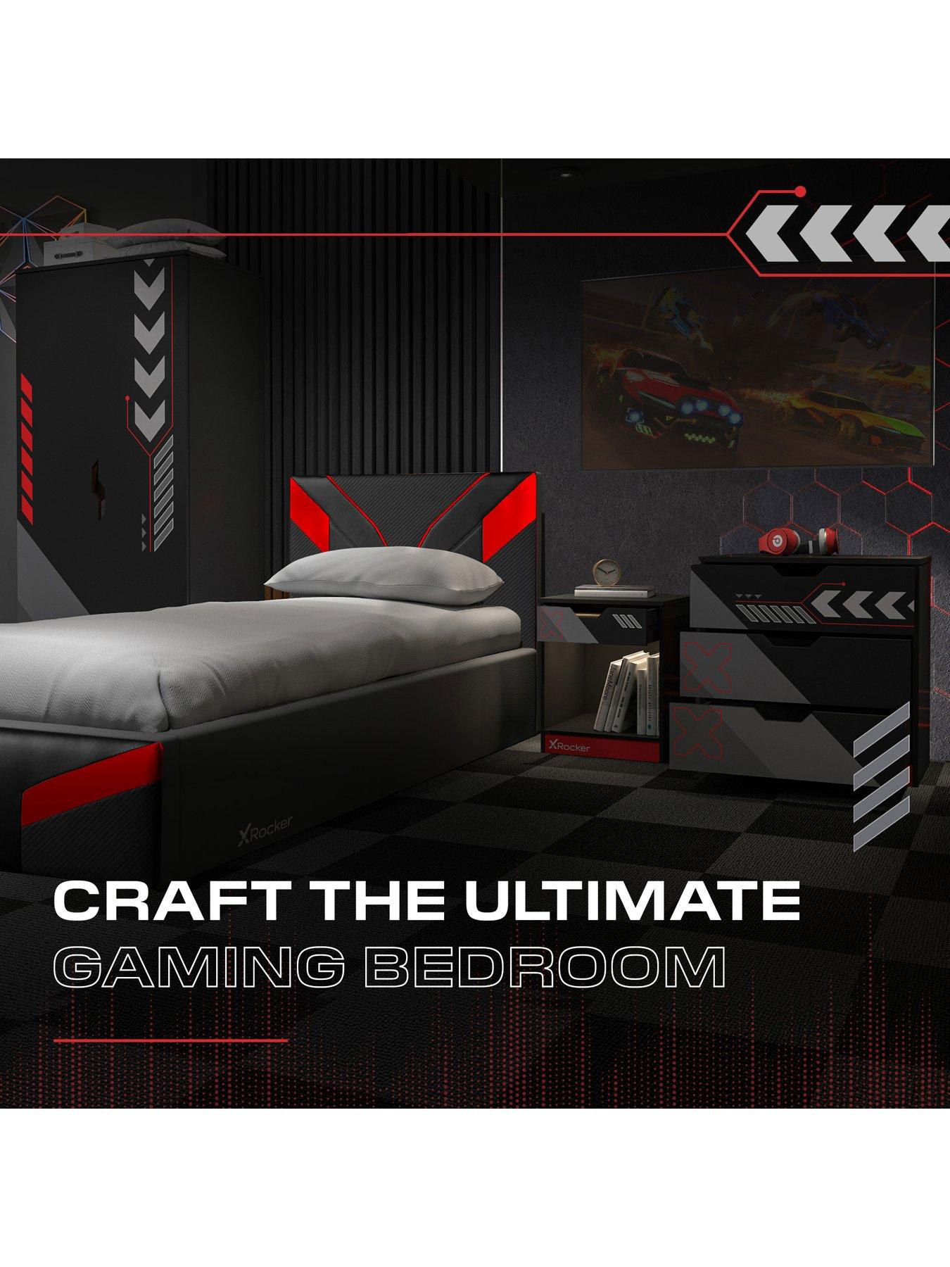Image 5 of 7 of X Rocker Octane Gaming Desk with Drawer - Red