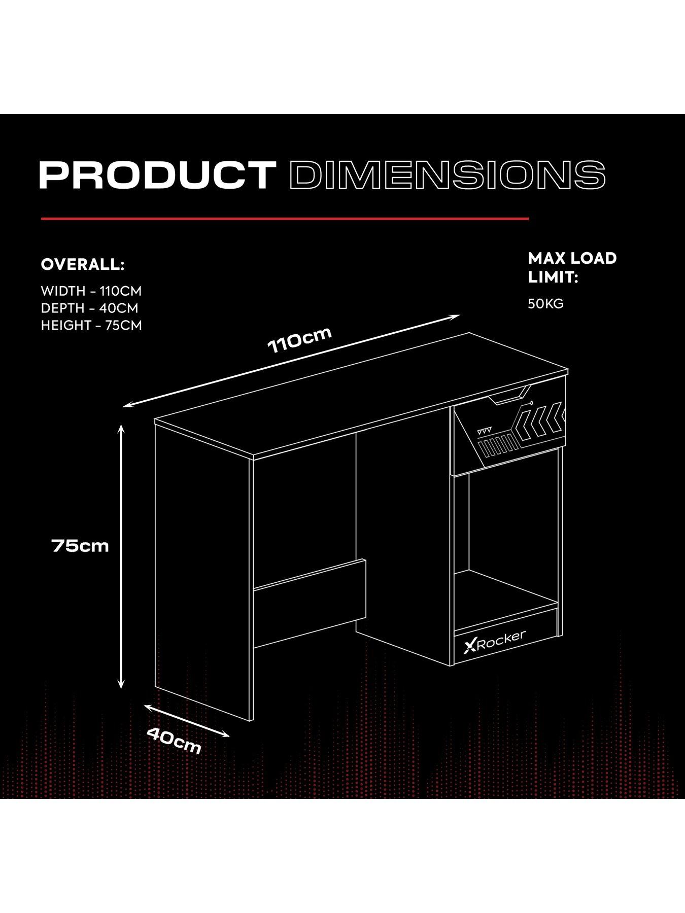 Image 7 of 7 of X Rocker Octane Gaming Desk with Drawer - Red