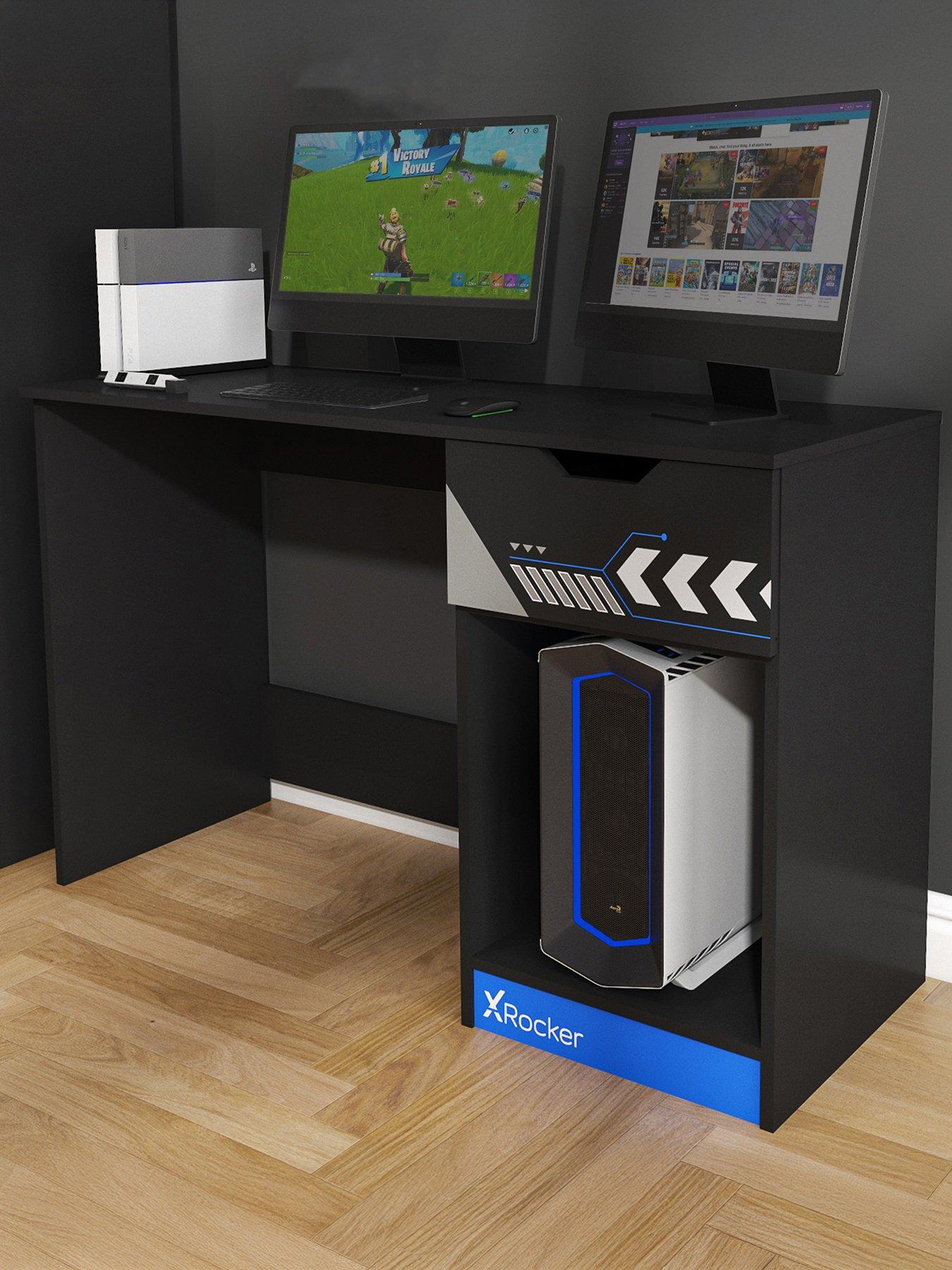 Image 1 of 7 of X Rocker Octane Gaming Desk with Drawer - Blue