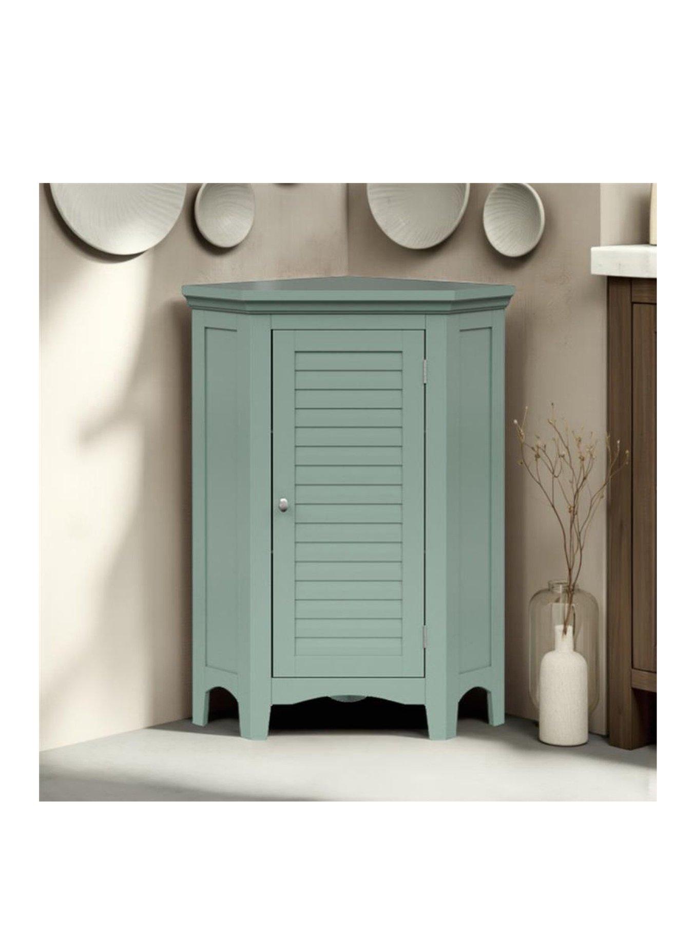  image of teamson-home-glancy-one-shutter-doors-wooden-corner-stand-floor-cabinet-34