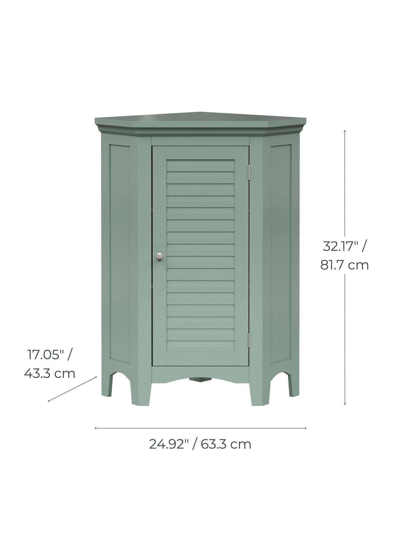  image of teamson-home-glancy-one-shutter-doors-wooden-corner-stand-floor-cabinet-34