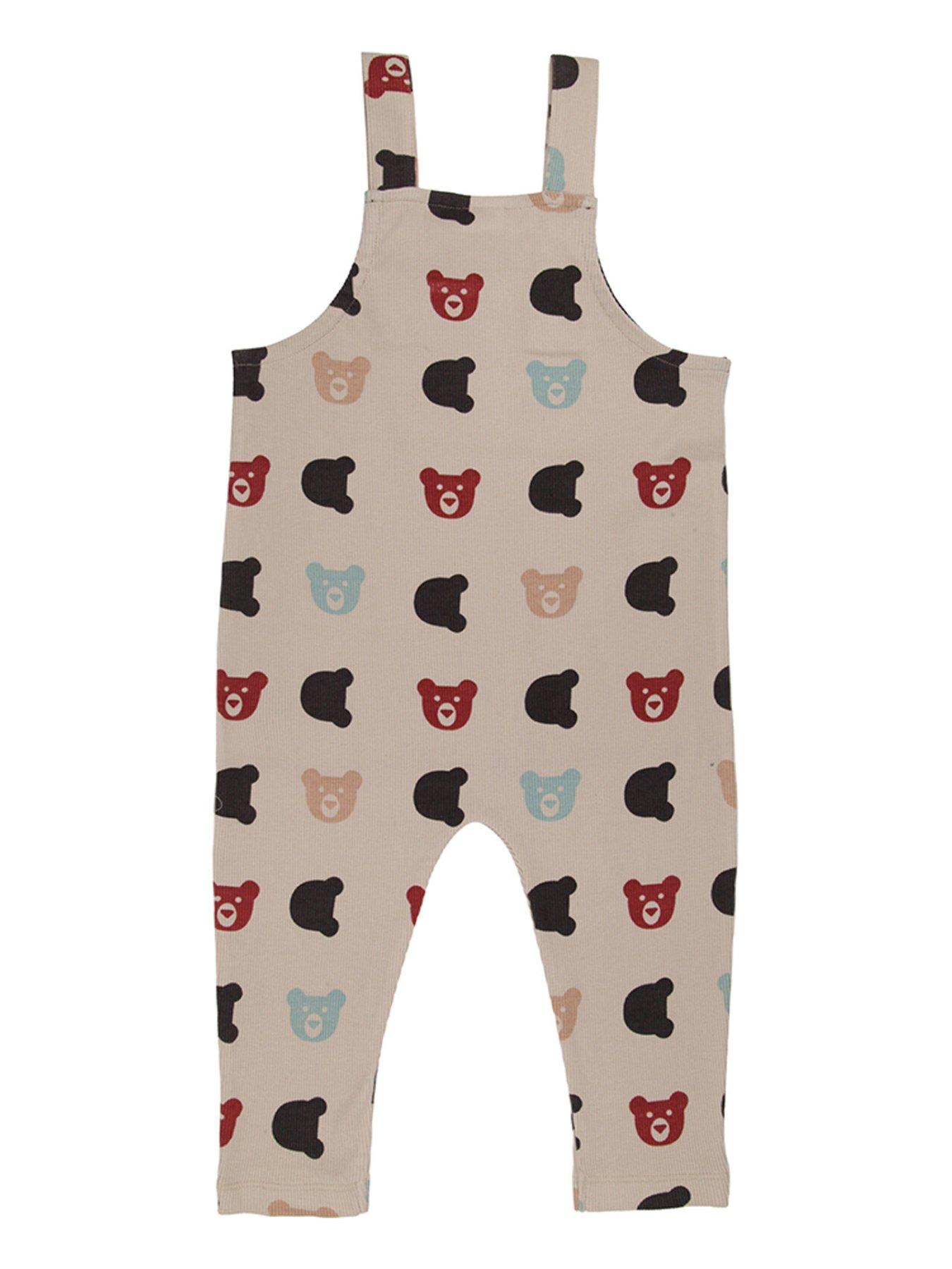  image of turtledove-london-kids-rib-bear-dungarees-stone