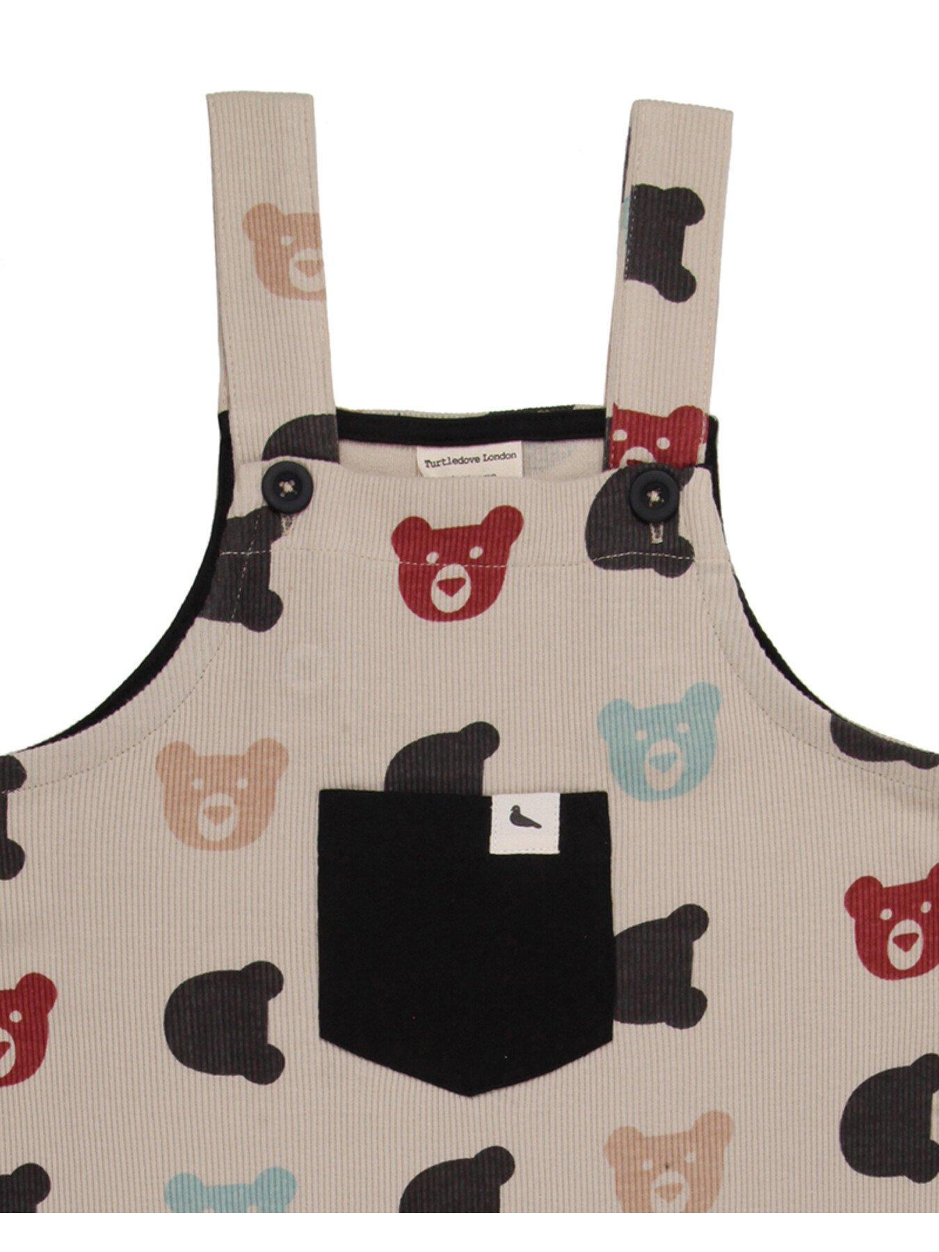  image of turtledove-london-kids-rib-bear-dungarees-stone