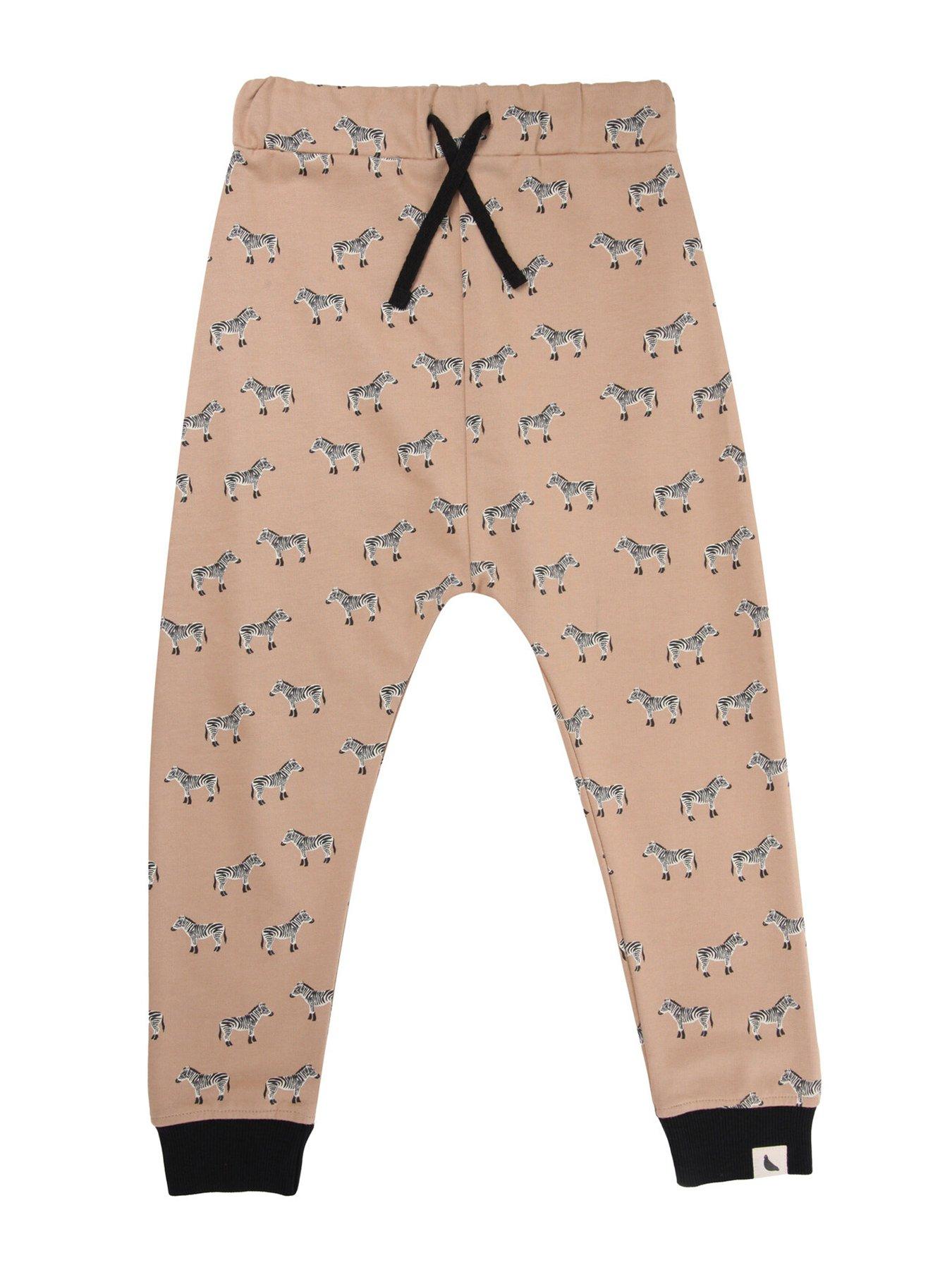  image of turtledove-london-kids-zebra-joggers-light-brown