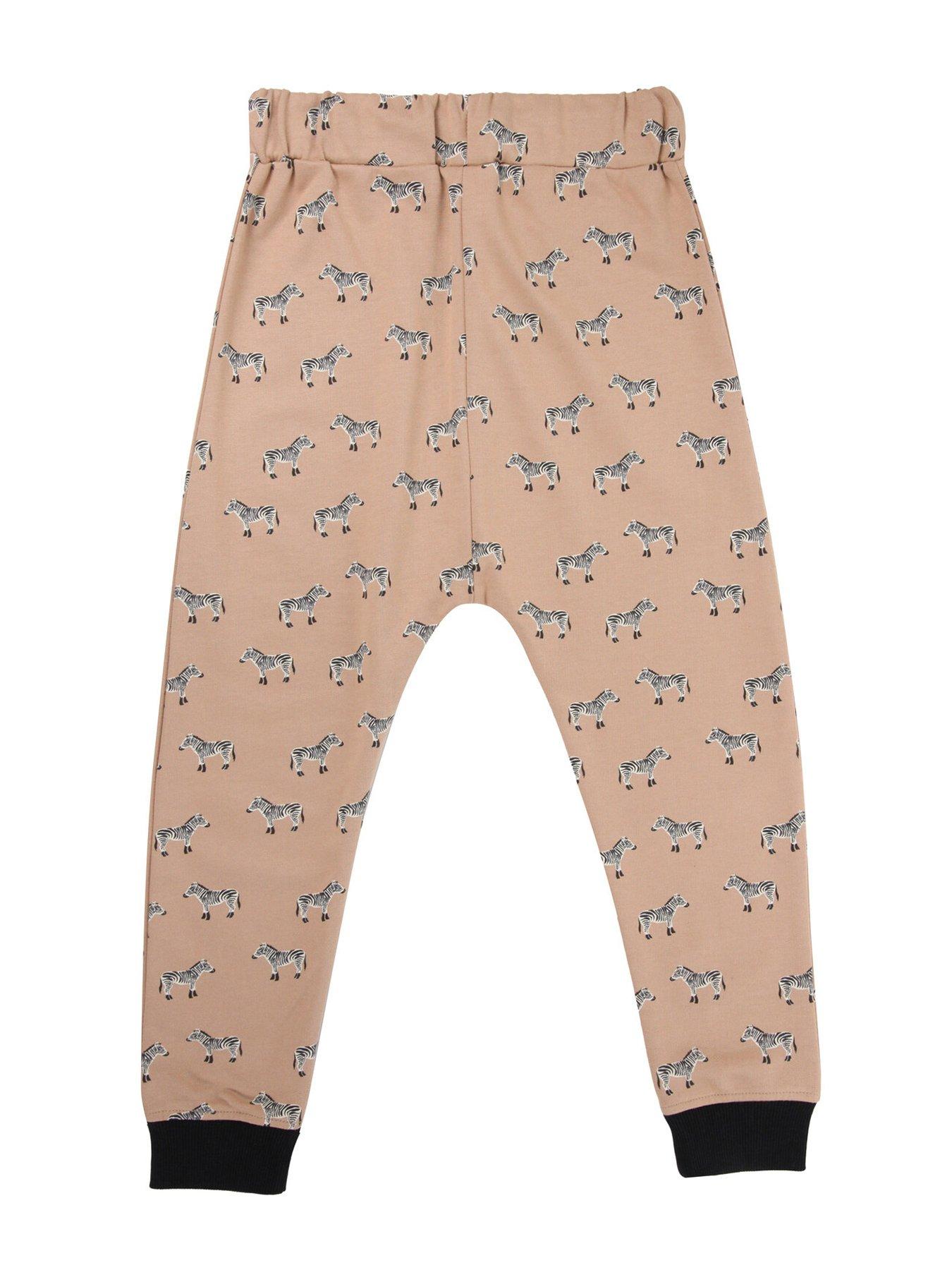  image of turtledove-london-kids-zebra-joggers-light-brown