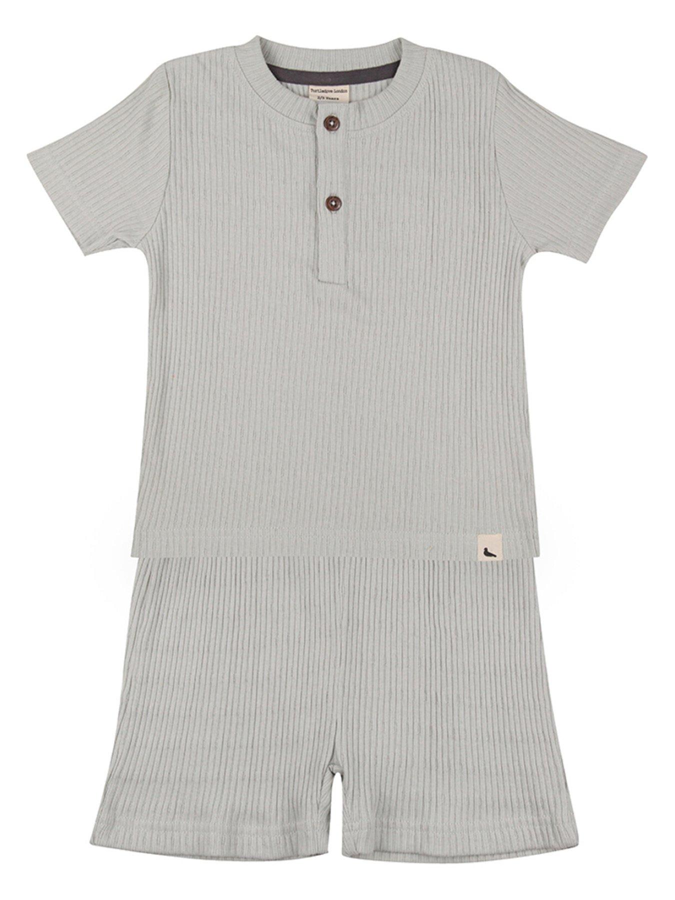 undefined Kids Sky Textured T-Shirt And Shorts Set - Light Blue