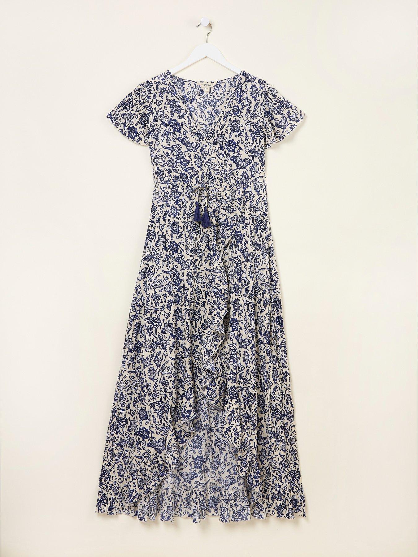  image of fatface-erin-wrap-dress-blue