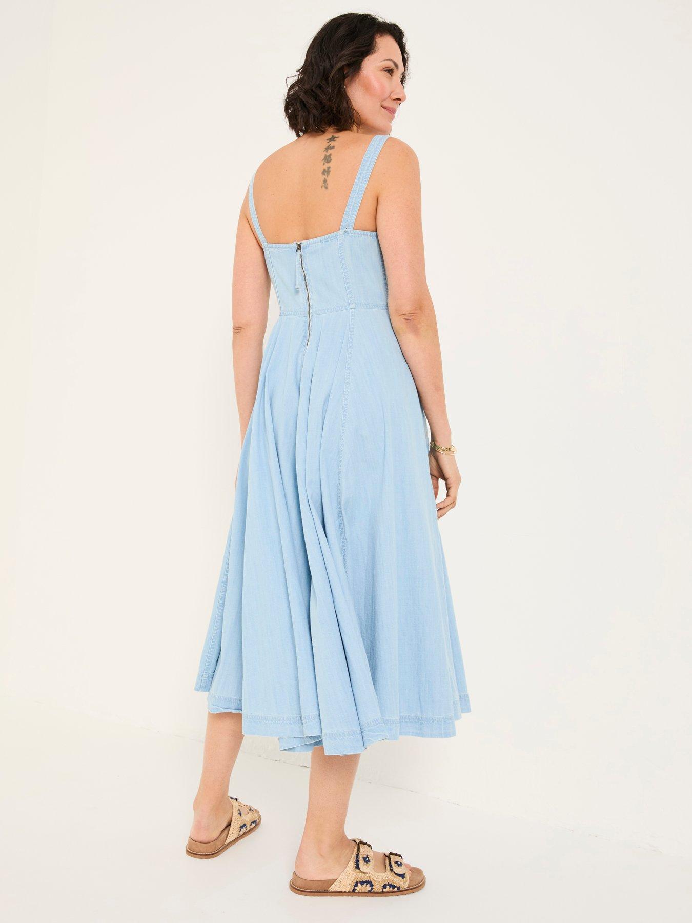 Image 2 of 5 of FatFace Maria Denim Dress - Blue