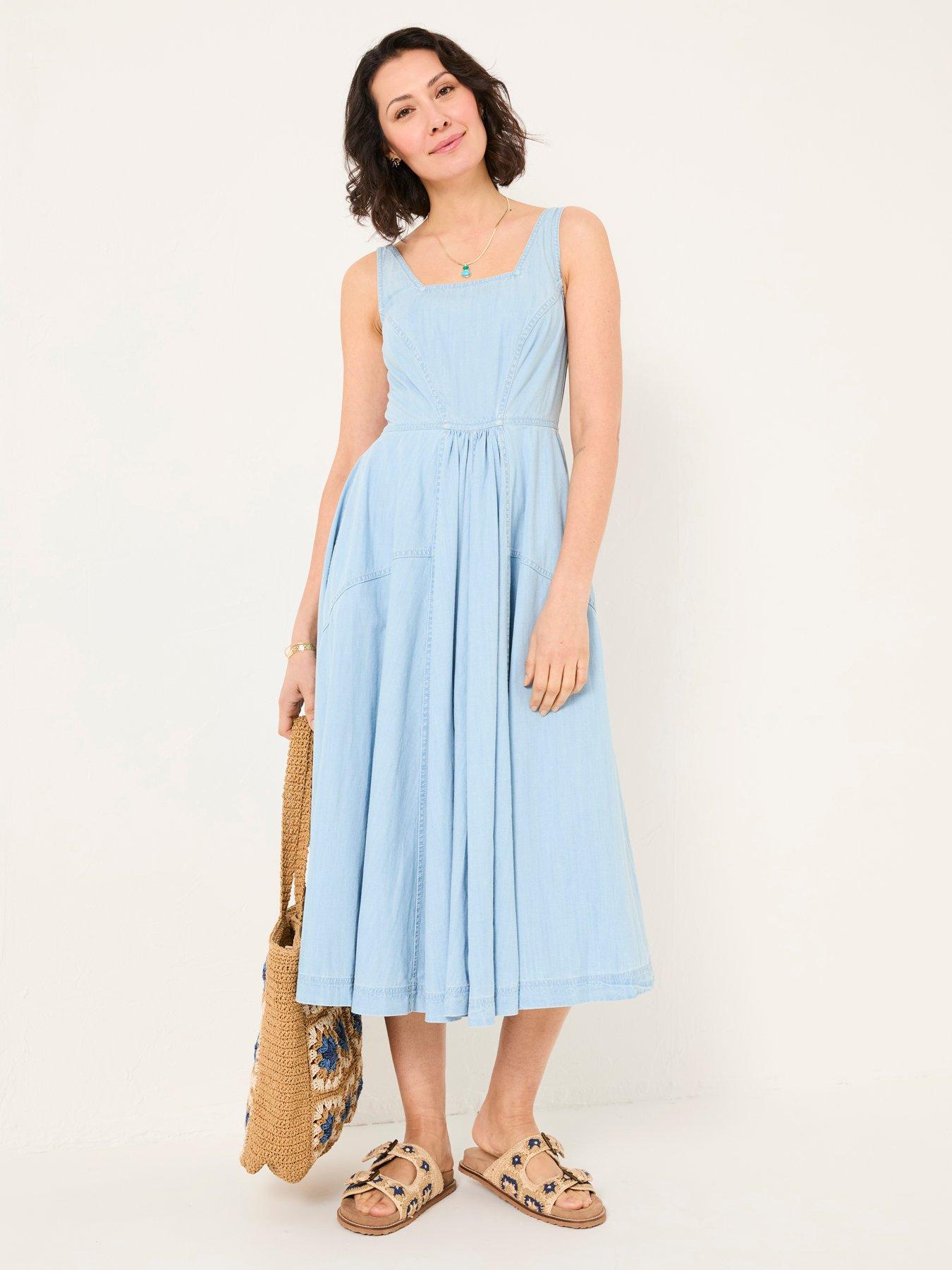 Image 3 of 5 of FatFace Maria Denim Dress - Blue