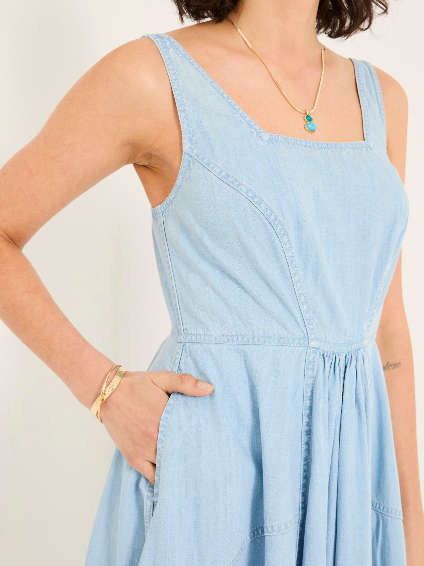 Image 4 of 5 of FatFace Maria Denim Dress - Blue