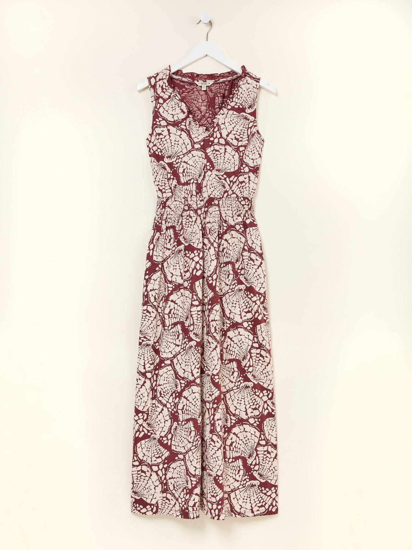  image of fatface-ellie-shells-maxi-dress-red