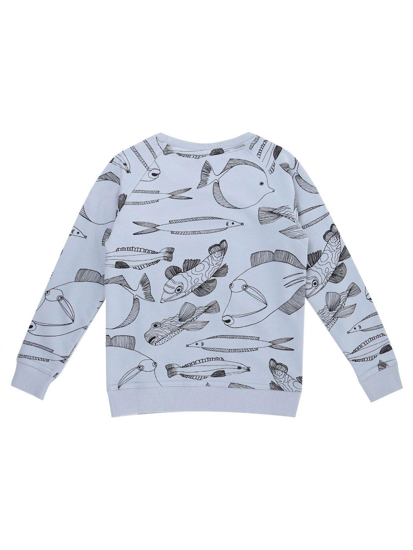  image of turtledove-london-kids-favourite-fish-print-sweatshirt-marine