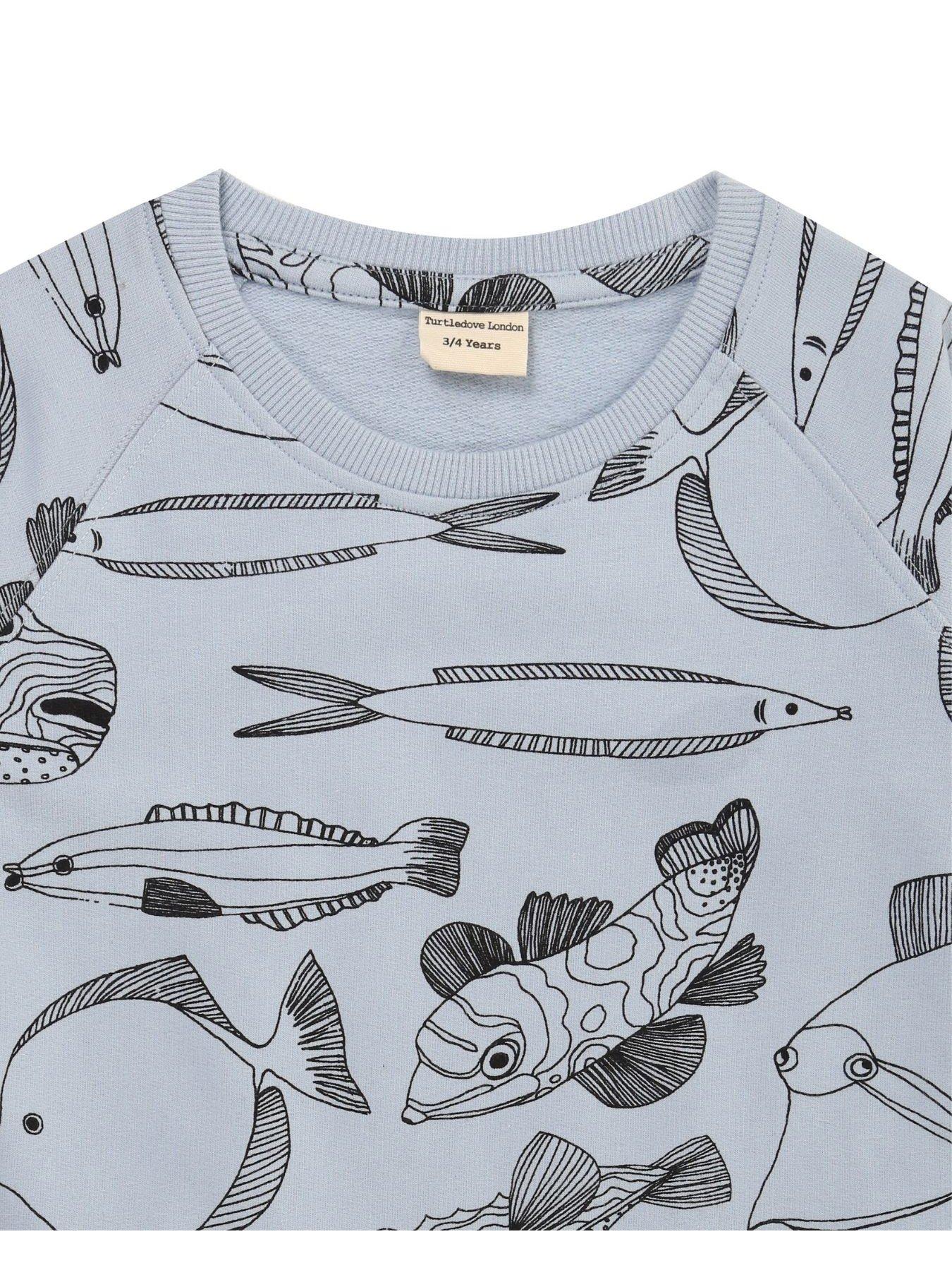  image of turtledove-london-kids-favourite-fish-print-sweatshirt-marine