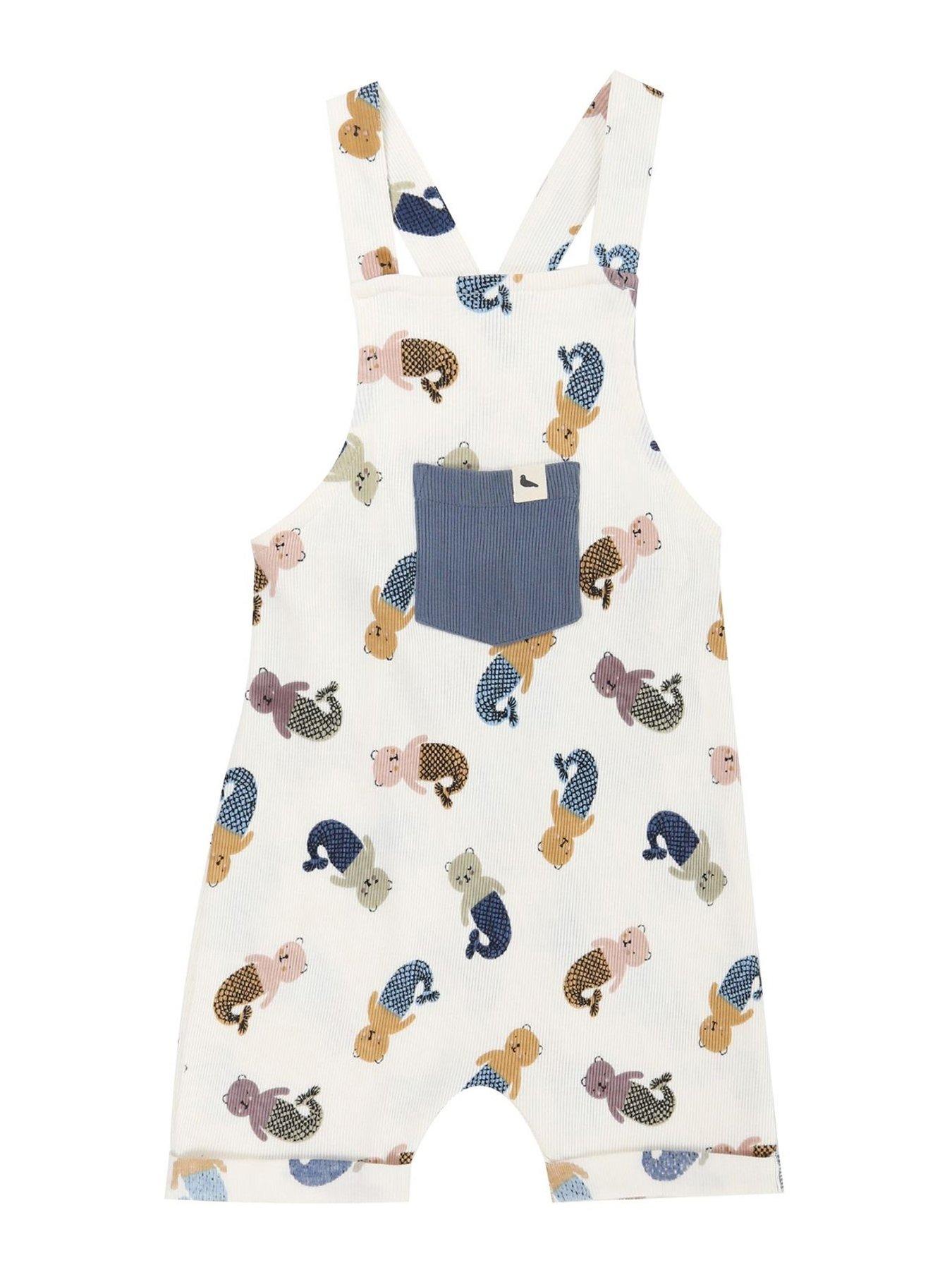 Image 1 of 4 of Turtledove London Kids Merbear Shortie Dungarees - Multi
