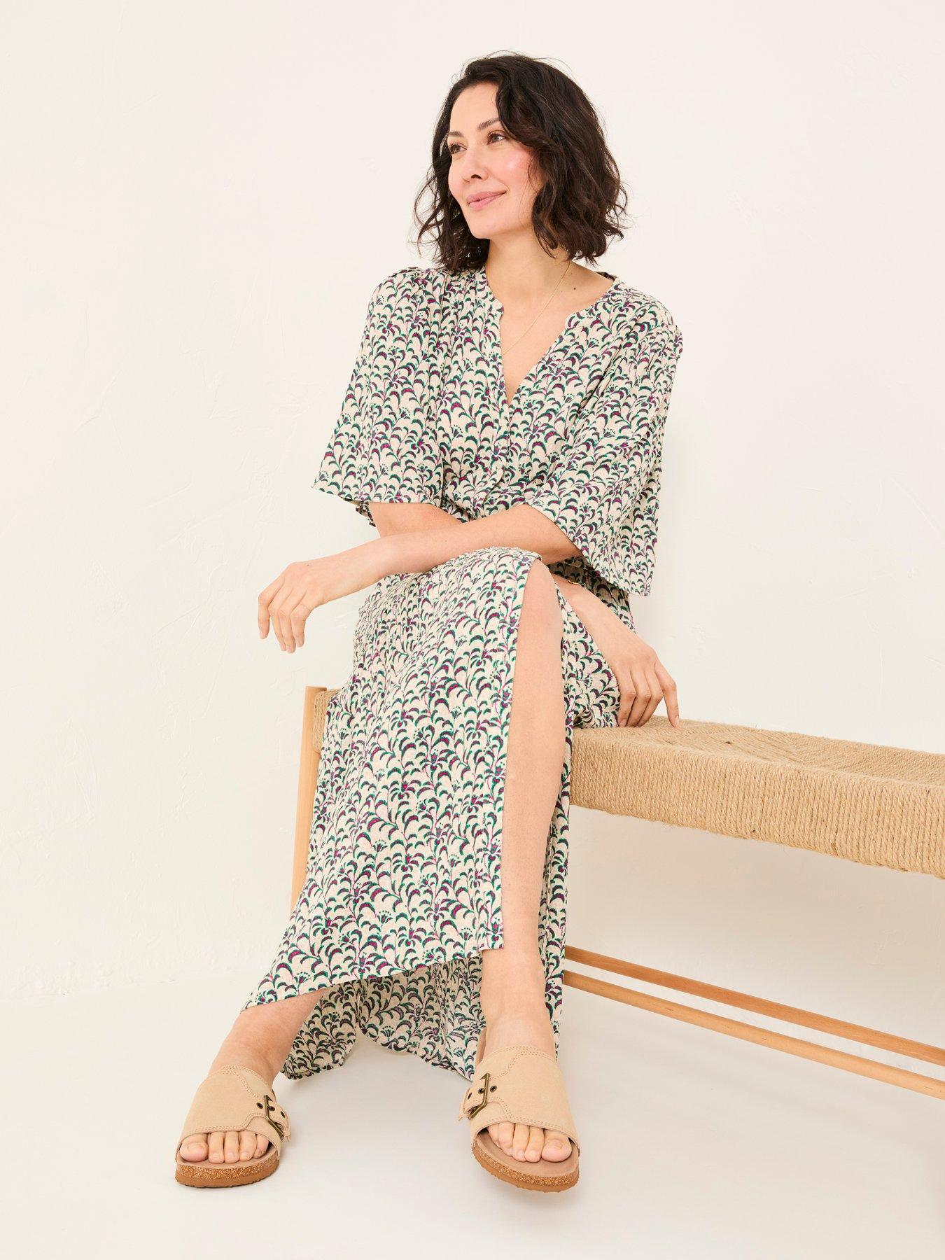 Image 3 of 3 of FatFace Paige Vine Floral Midi Dress - Multi