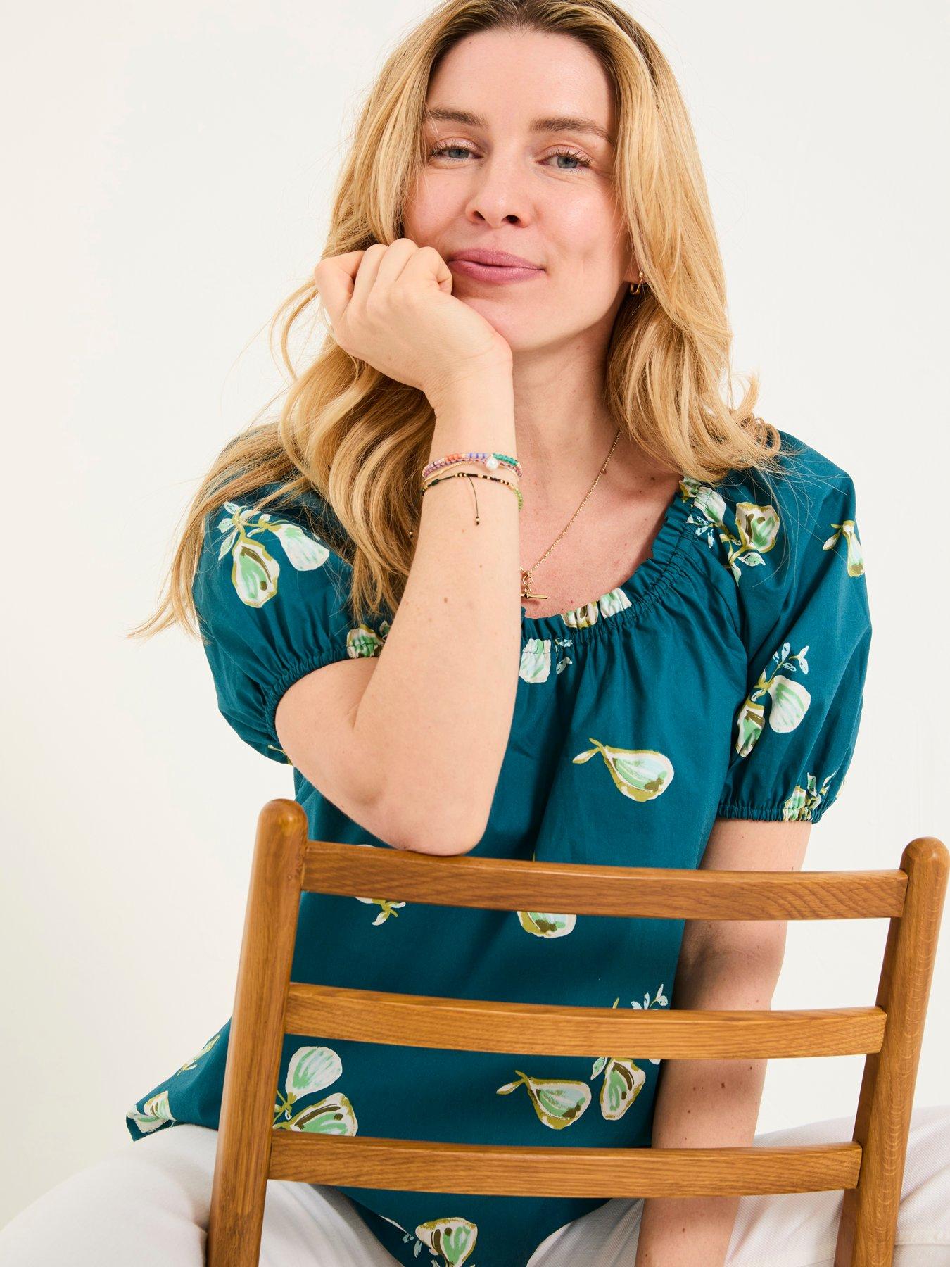 Image 2 of 5 of FatFace Ronnie Fig Print Blouse - Blue