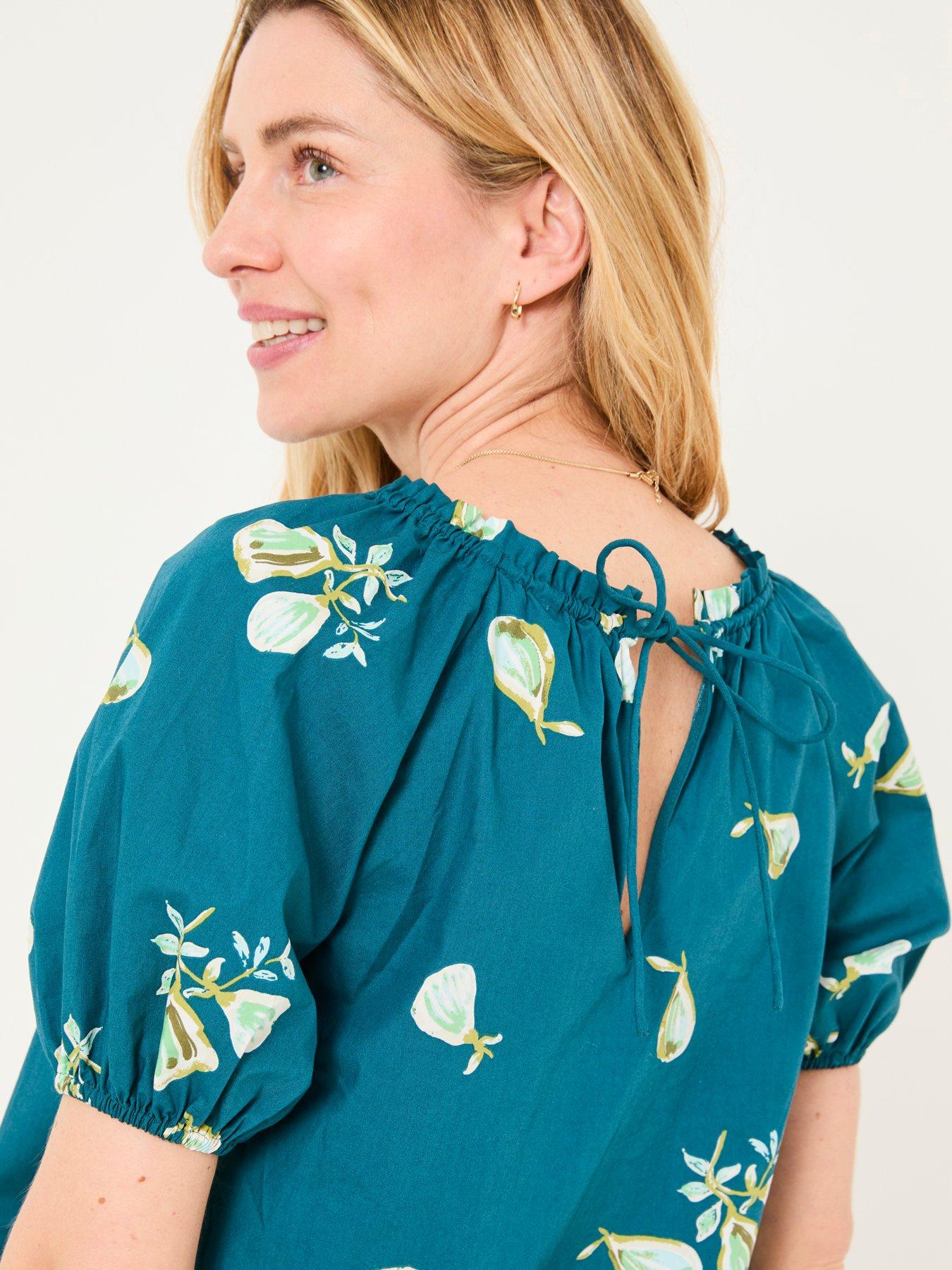 Image 3 of 5 of FatFace Ronnie Fig Print Blouse - Blue