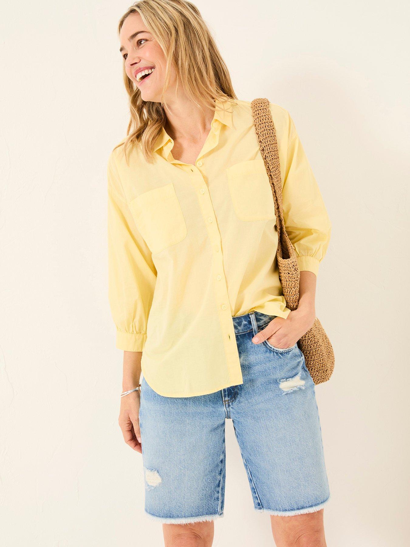  image of fatface-whitney-shirt-yellow