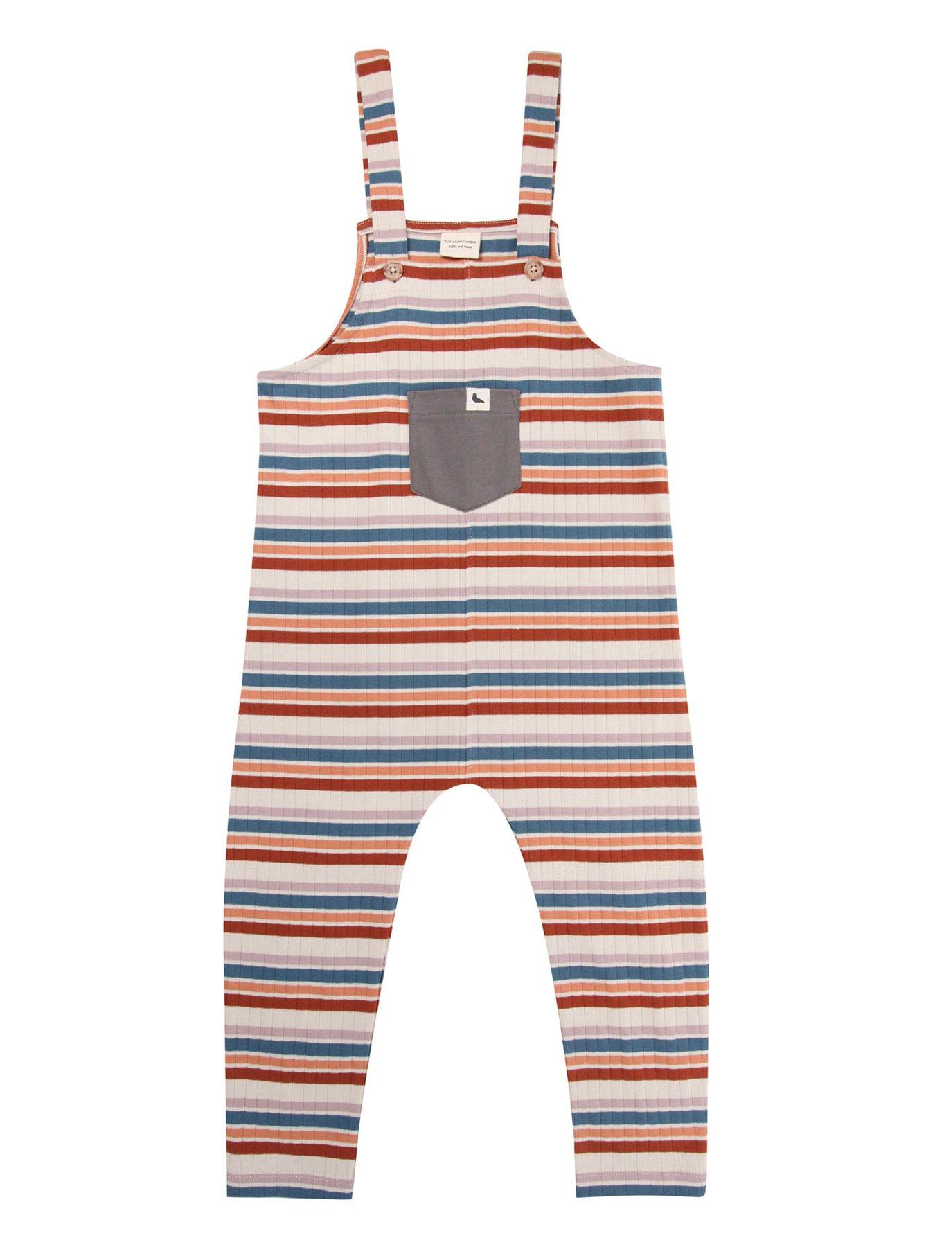  image of turtledove-london-kids-stripe-dungarees-multi