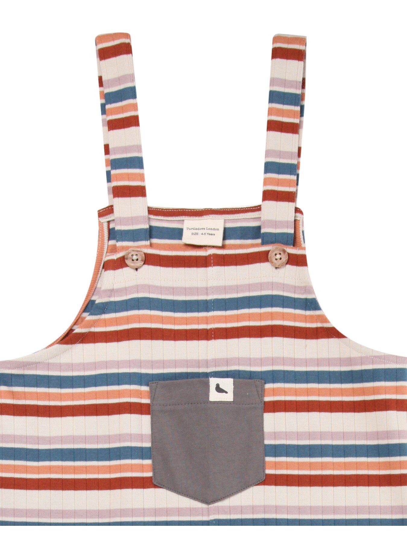  image of turtledove-london-kids-stripe-dungarees-multi