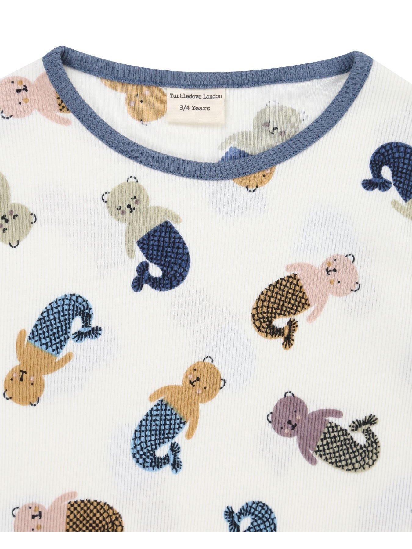  image of turtledove-london-kids-merbear-t-shirt-short-set-multi