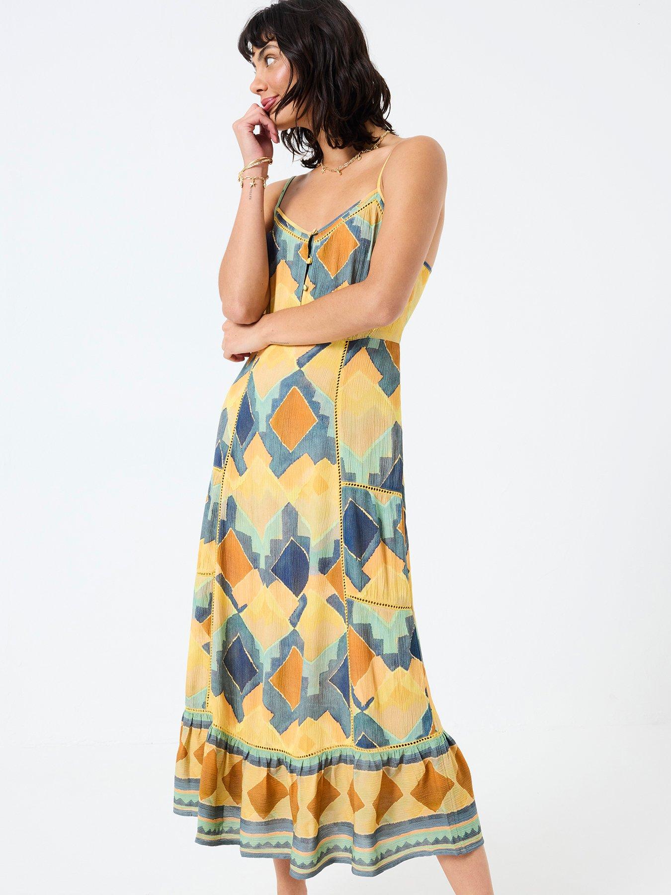 undefined Mae Abstract Midi Dress - Multi