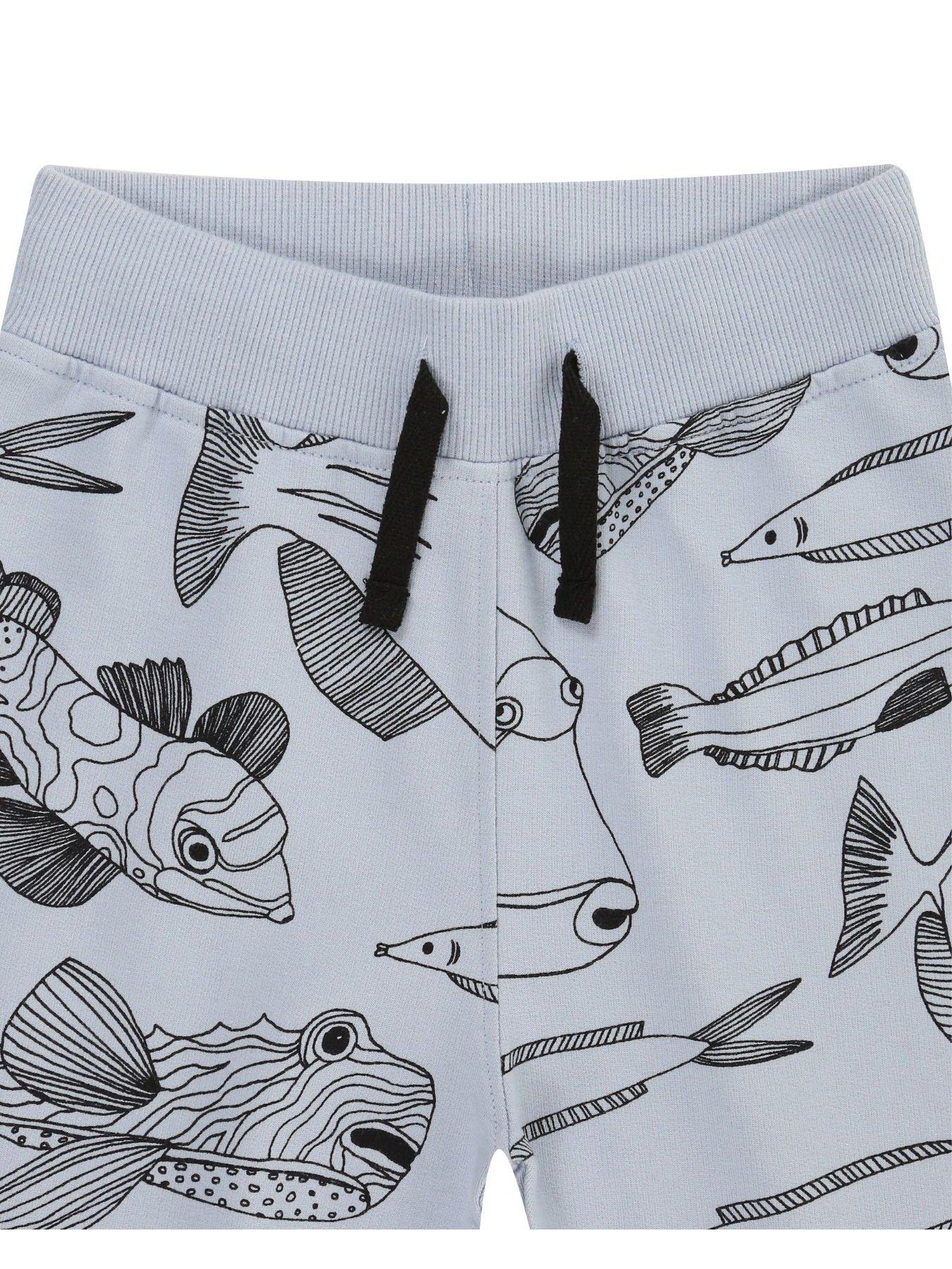  image of turtledove-london-kids-favourite-fish-print-joggers-marine