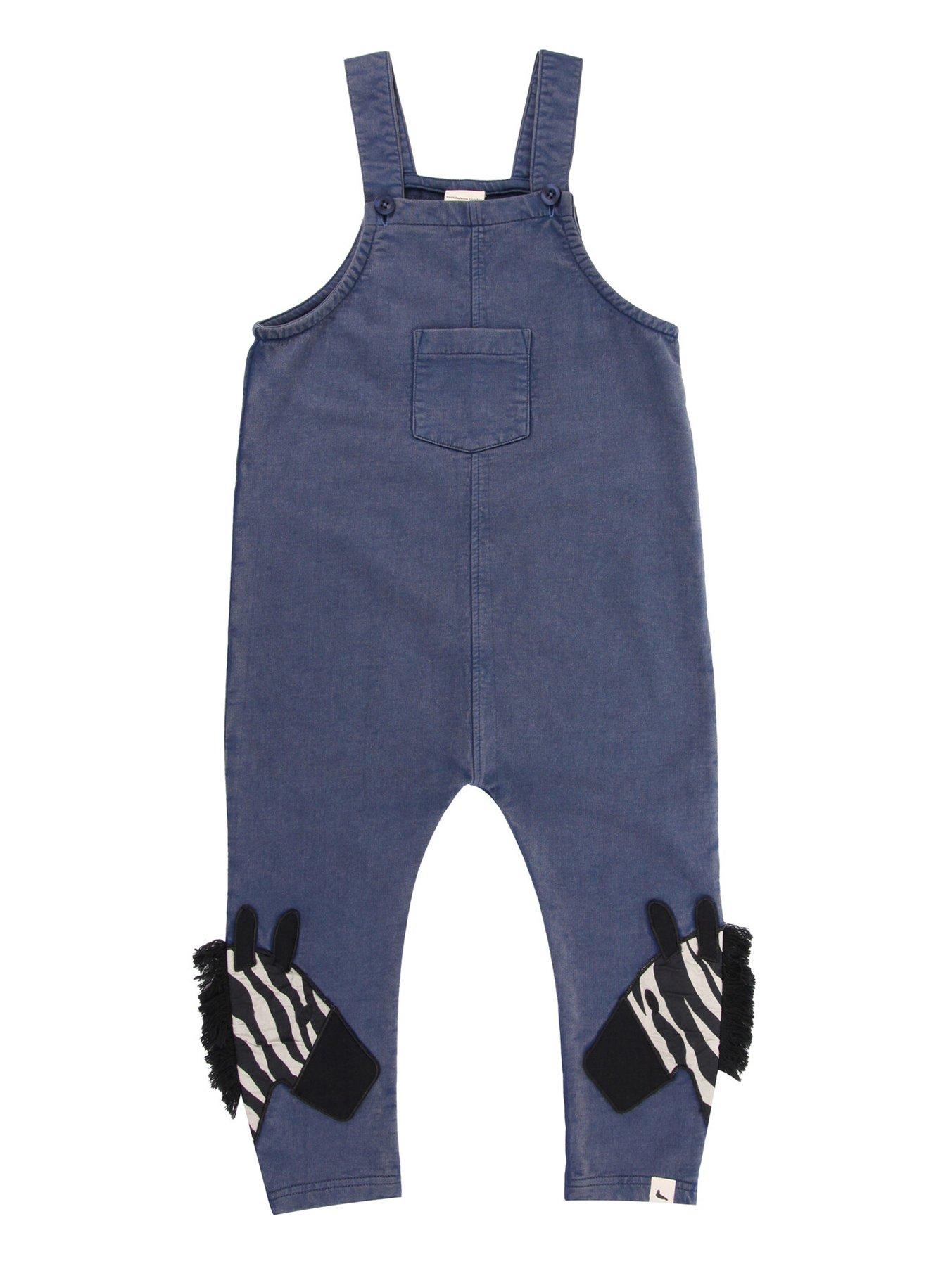 undefined Kids Zebra Legs Dungarees - Blue