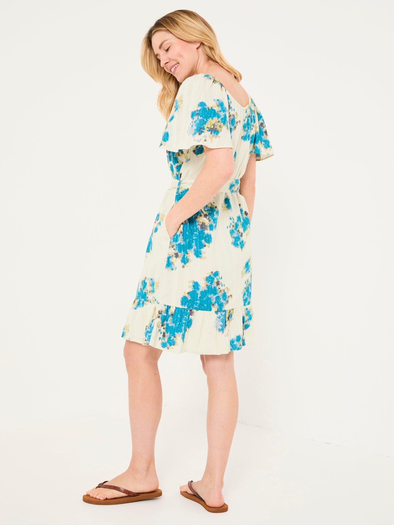 Image 2 of 6 of FatFace Benny Blurred Floral - White