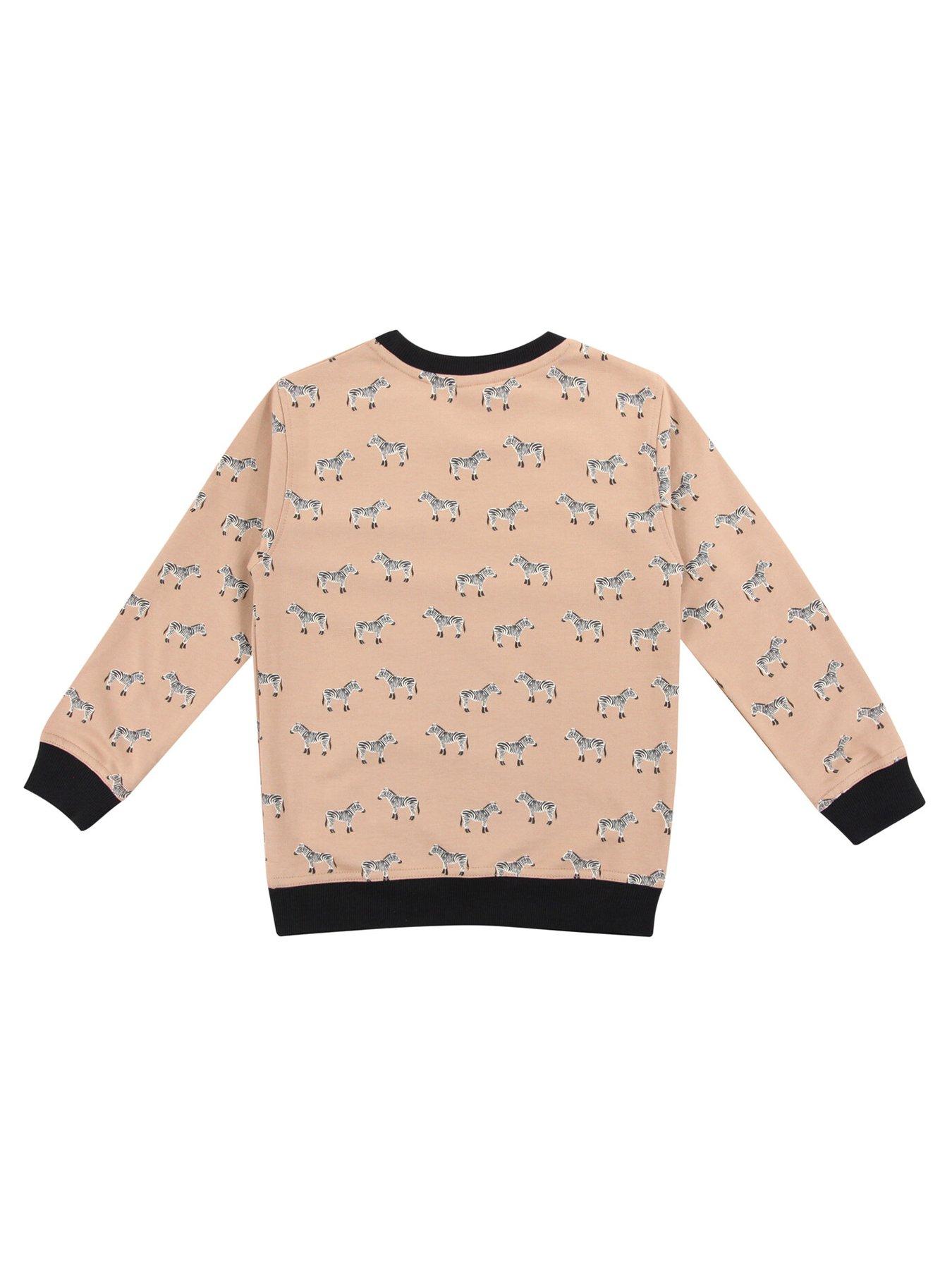  image of turtledove-london-kids-zebra-sweatshirt-light-brown
