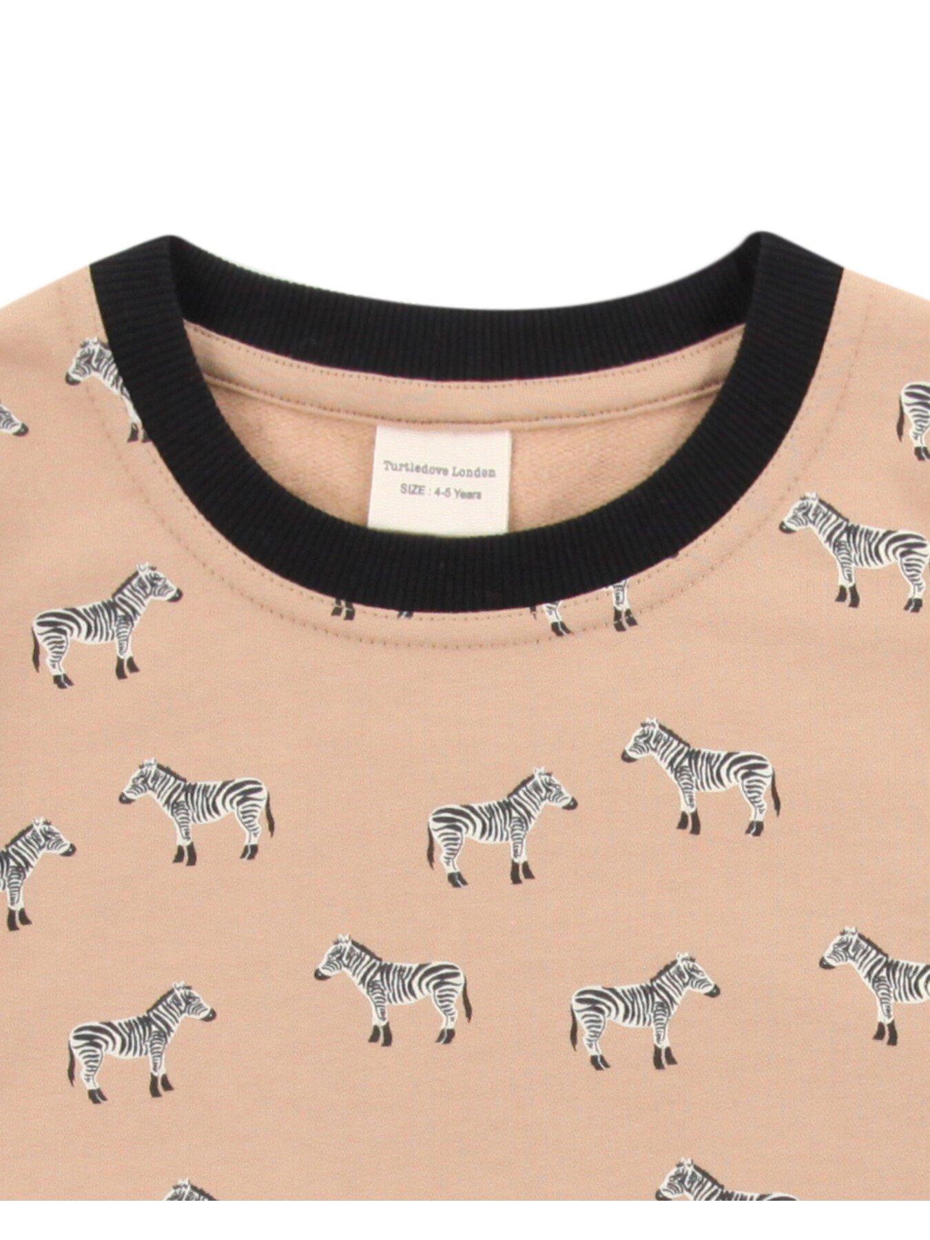  image of turtledove-london-kids-zebra-sweatshirt-light-brown
