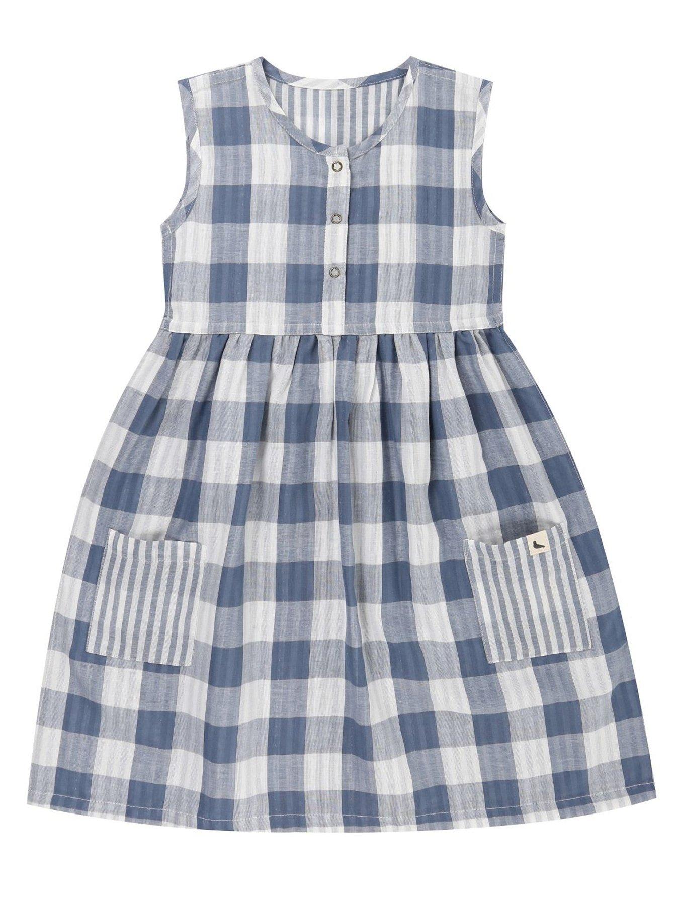 turtledove-london-girls-marine-check-reversible-dress-blue
