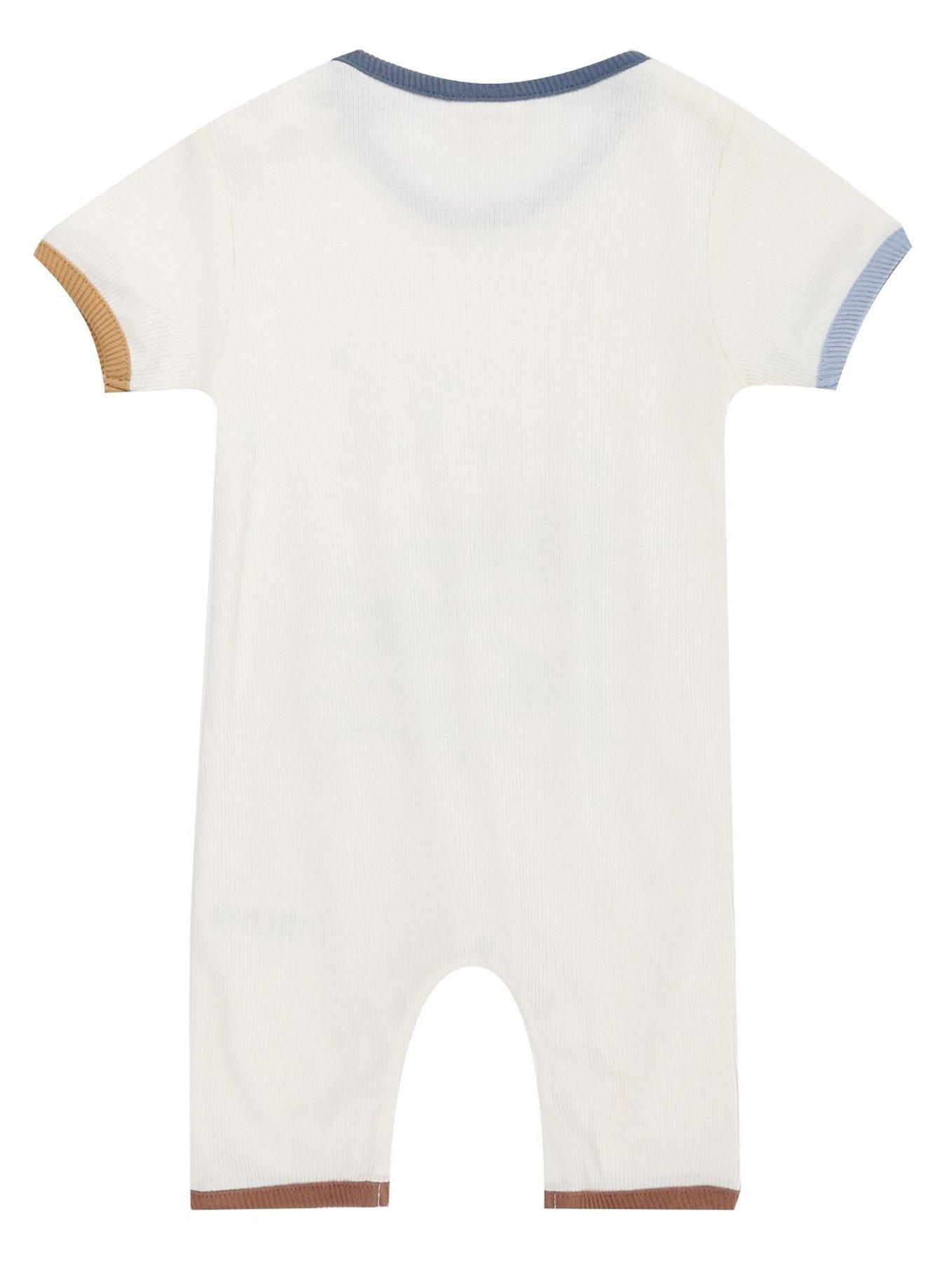  image of turtledove-london-baby-retro-rib-short-romper-multi