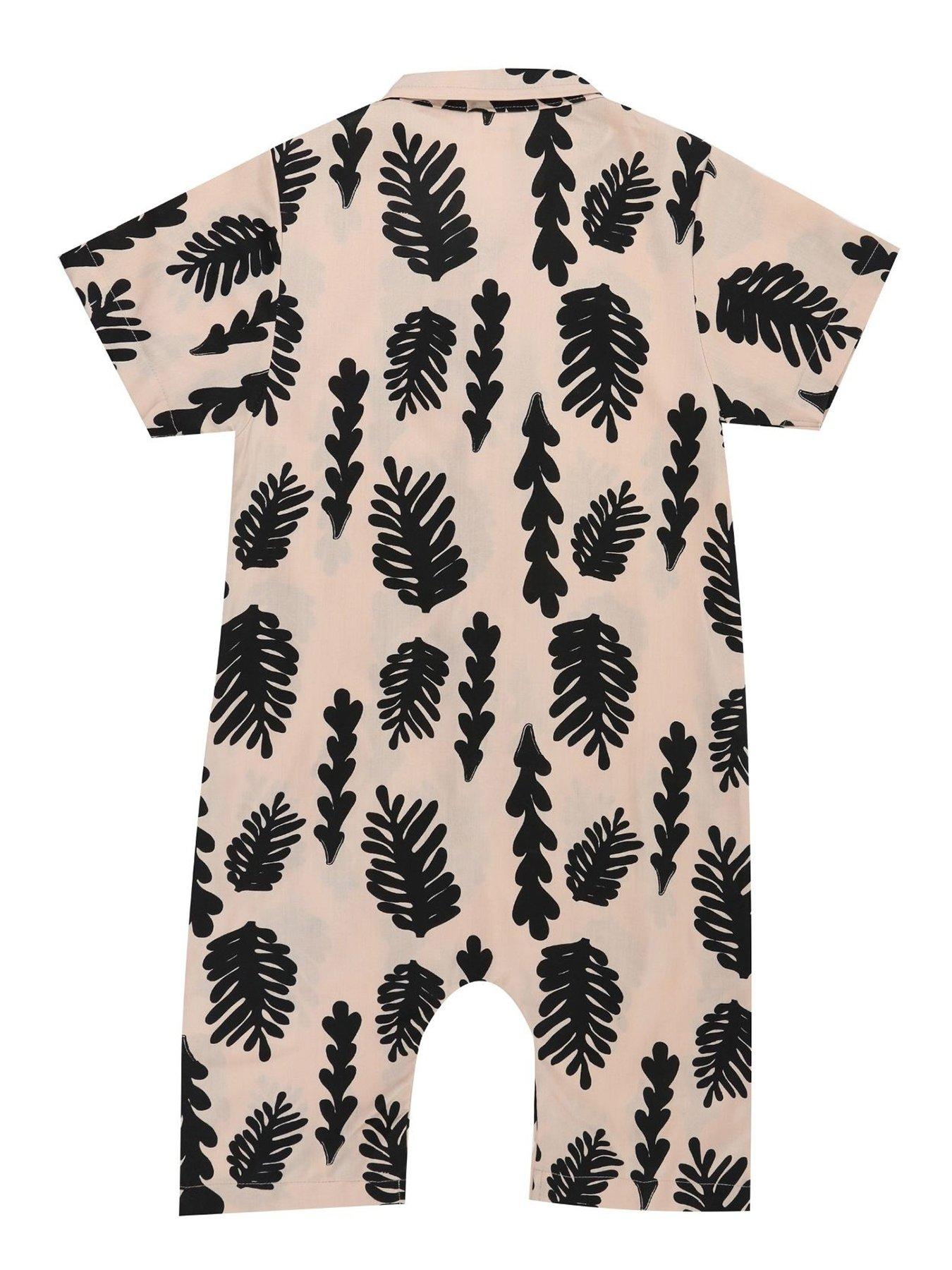 back image of turtledove-london-kids-seaweed-shortie-overalls-multi
