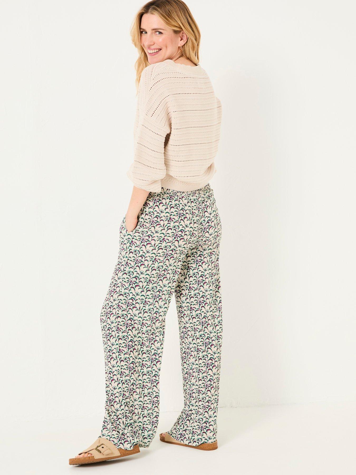 Image 2 of 5 of FatFace Shirred Vine Palazzo Trouser - Multi