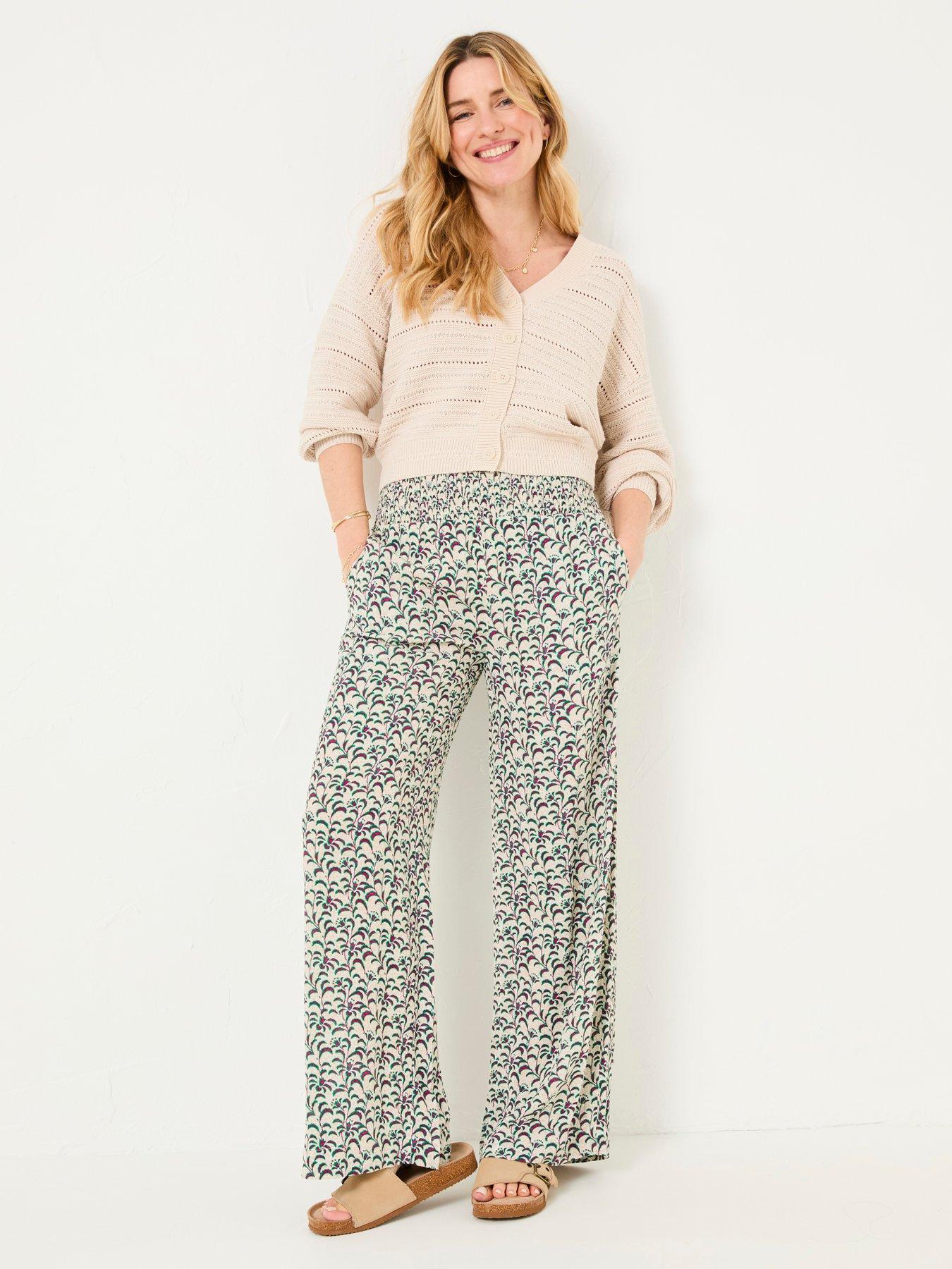 Image 3 of 5 of FatFace Shirred Vine Palazzo Trouser - Multi