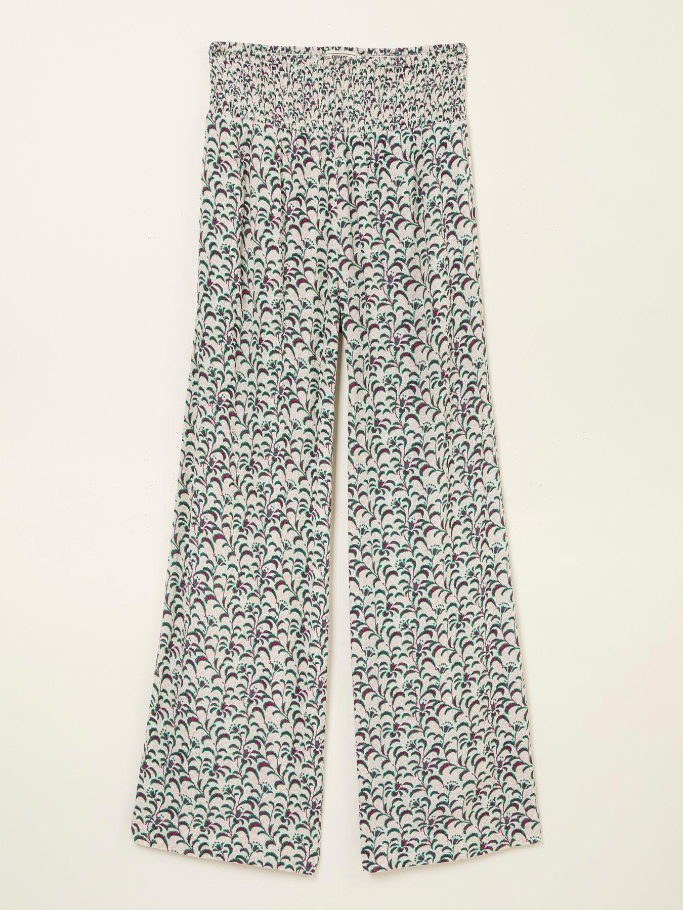 Image 5 of 5 of FatFace Shirred Vine Palazzo Trouser - Multi