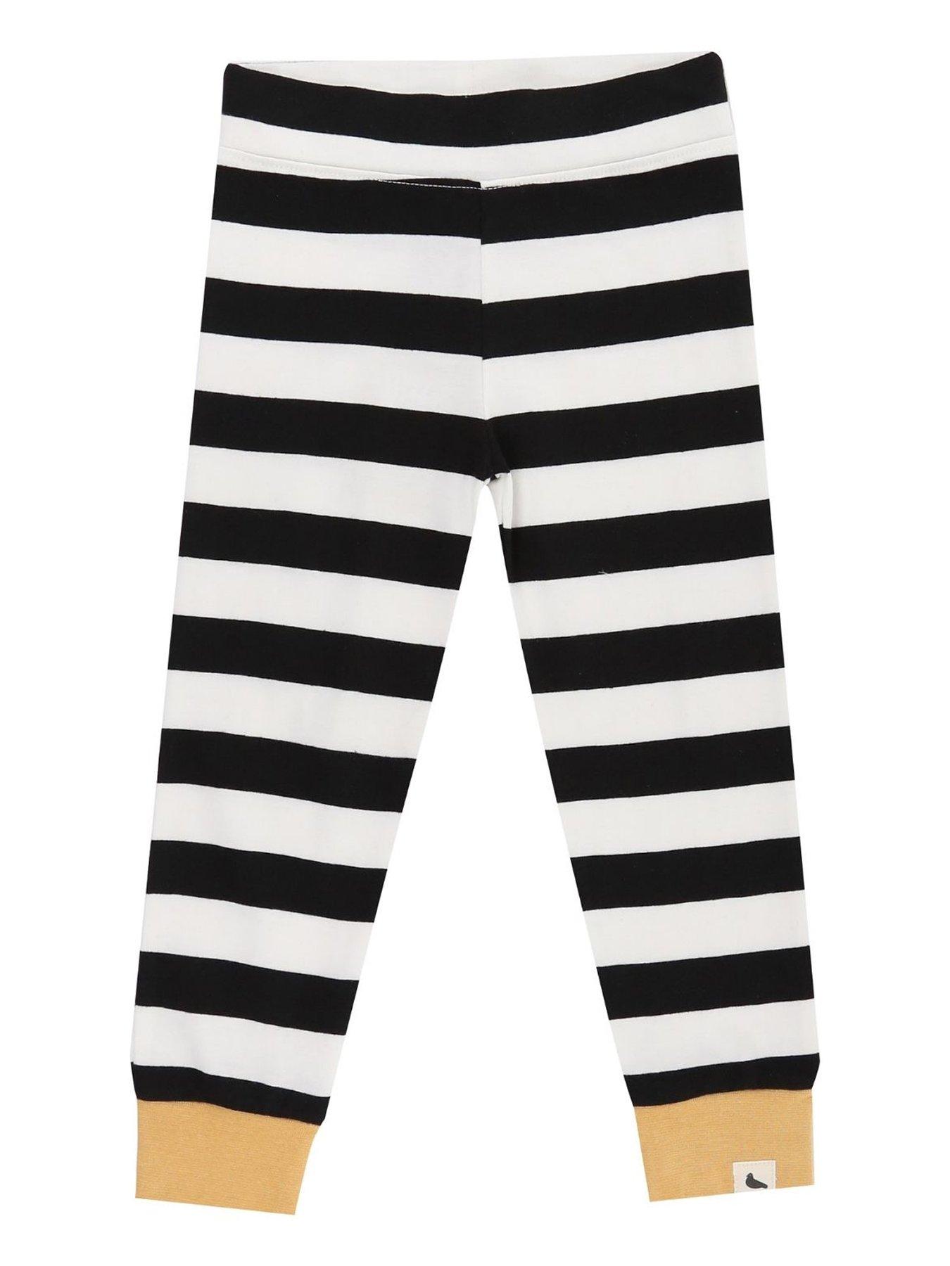 front image of turtledove-london-kids-wide-stripe-leggings-mono