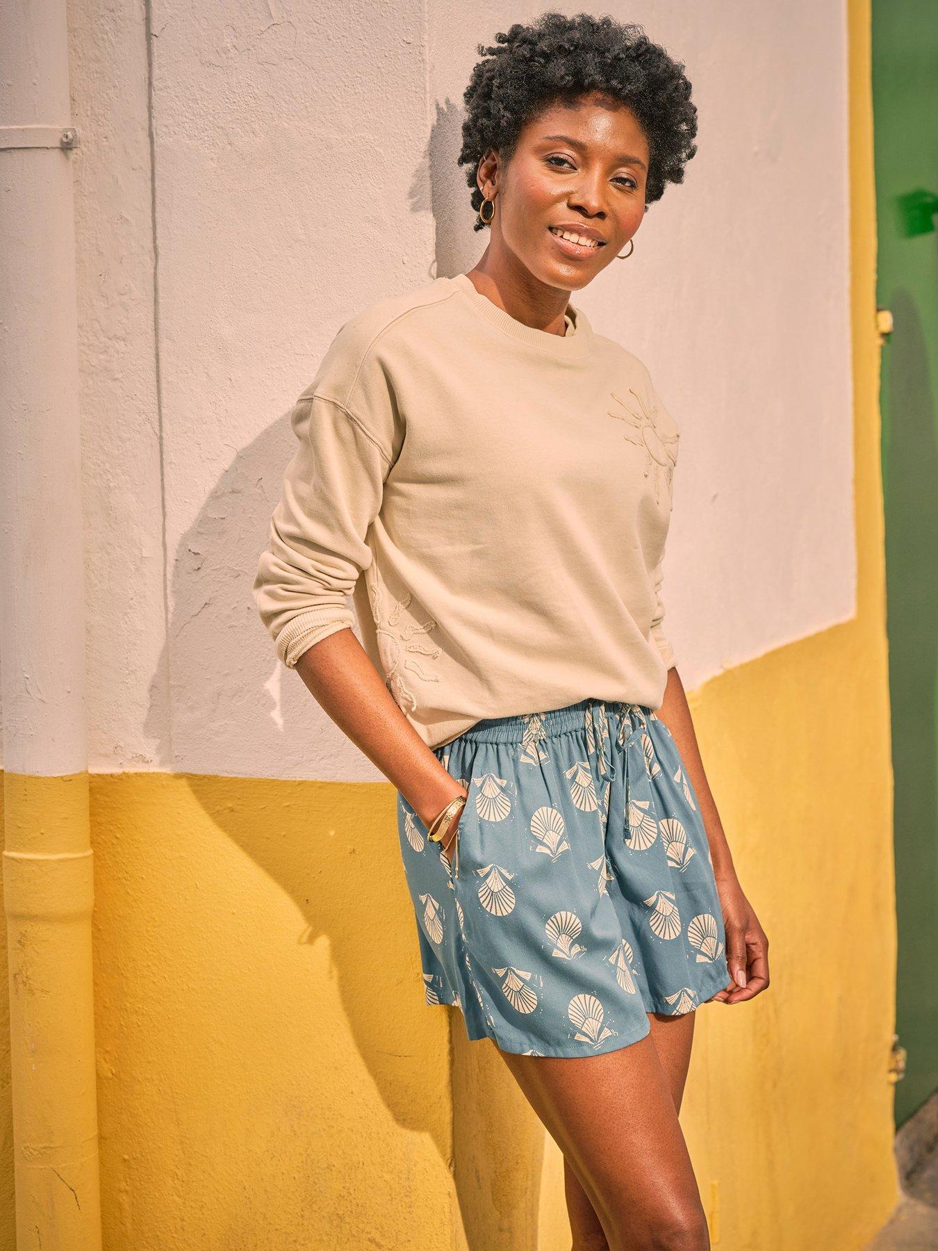  image of fatface-lottie-sun-graphic-sweatshirt-beige