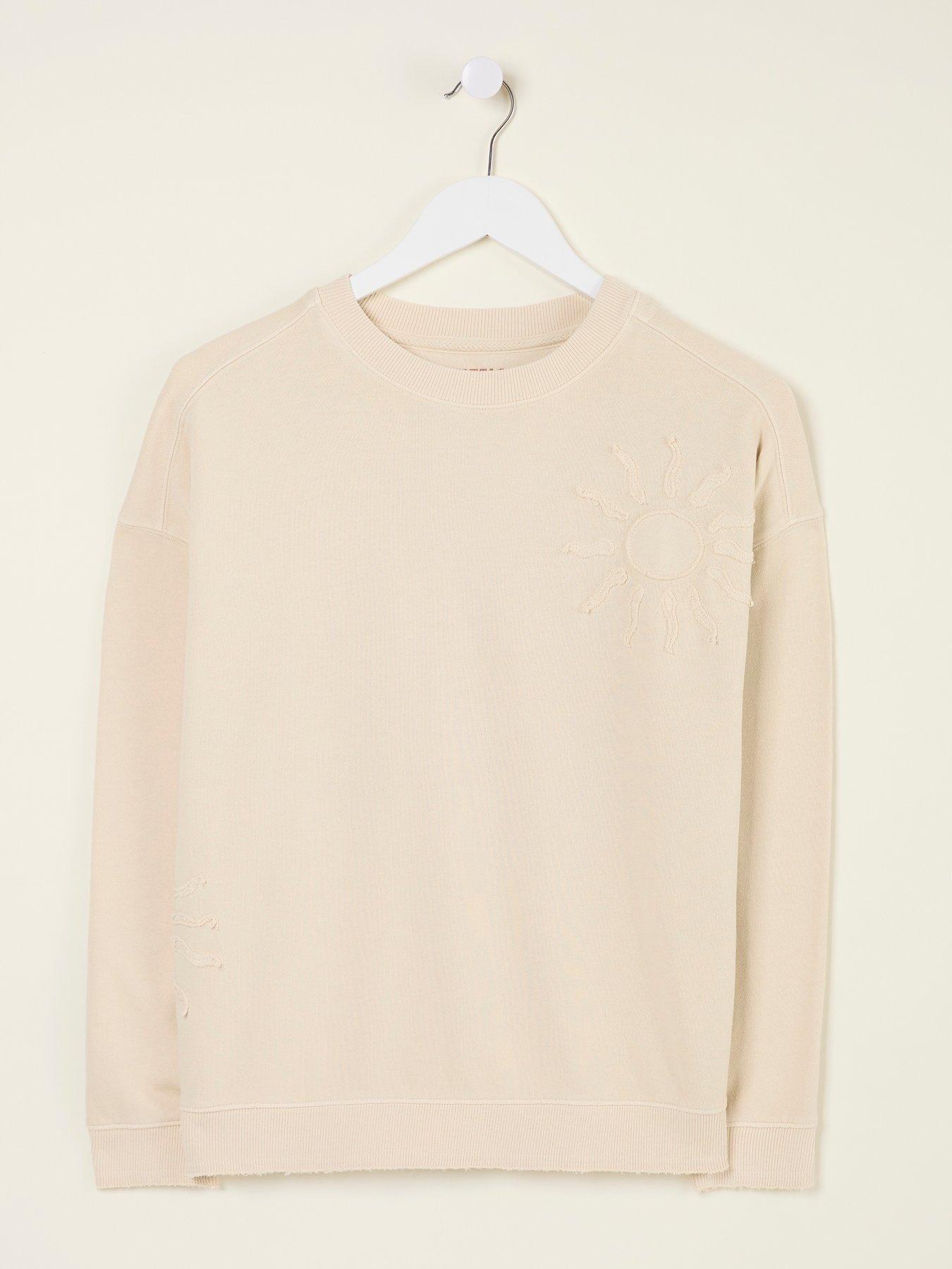  image of fatface-lottie-sun-graphic-sweatshirt-beige